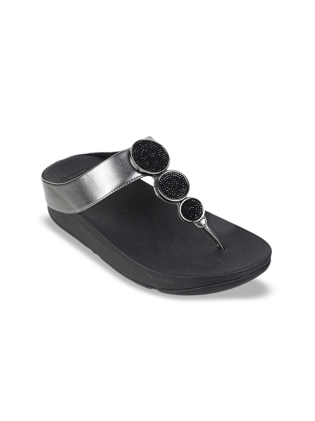 

fitflop Embellished Leather Comfort Pumps, Black