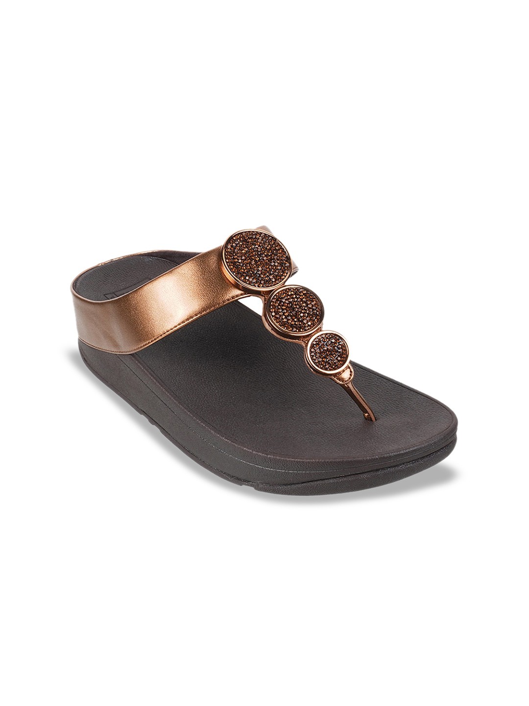 

fitflop Embellished Leather Comfort Heels, Bronze