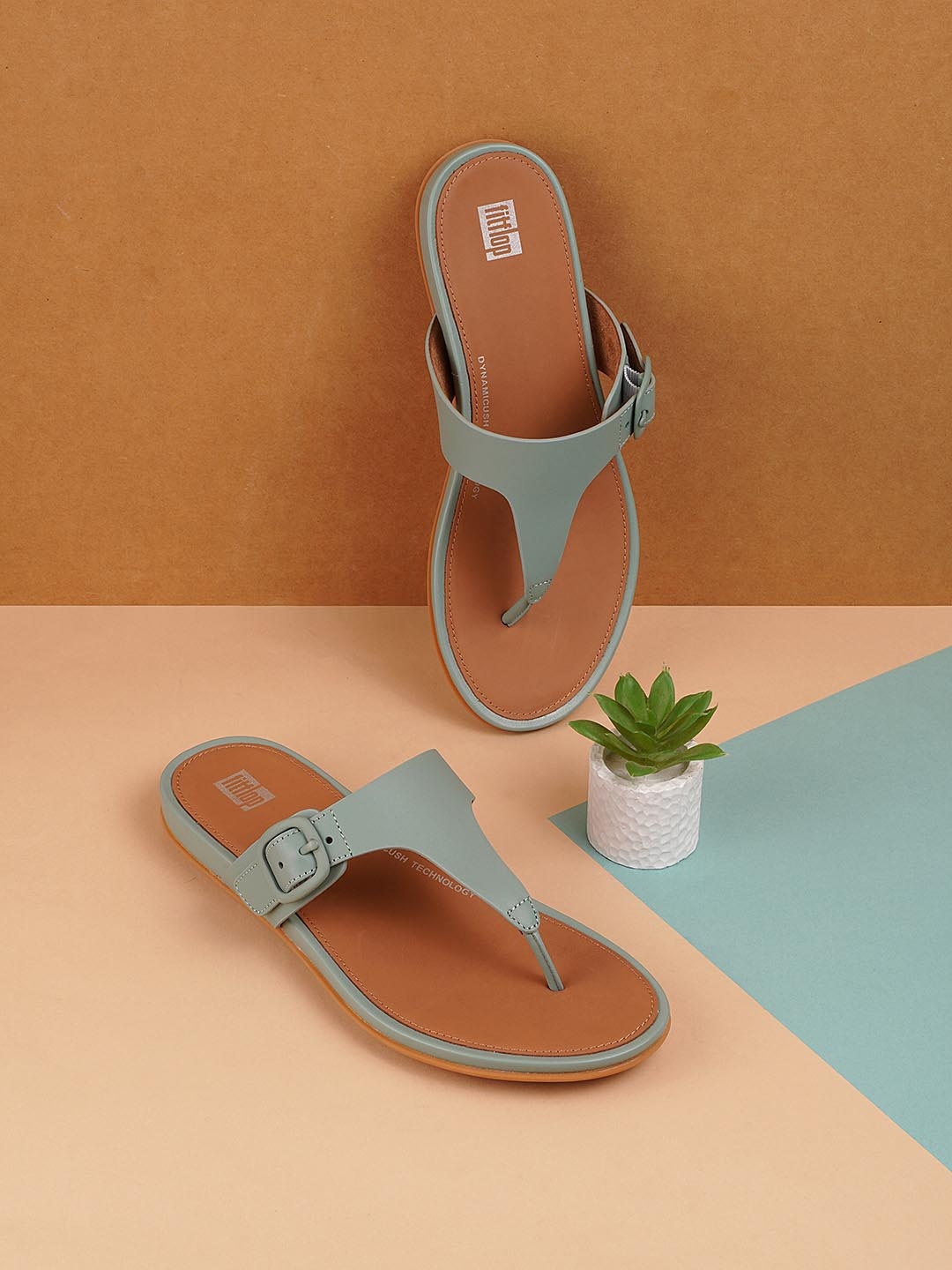 

fitflop Leather Open Toe Wedges, Blue