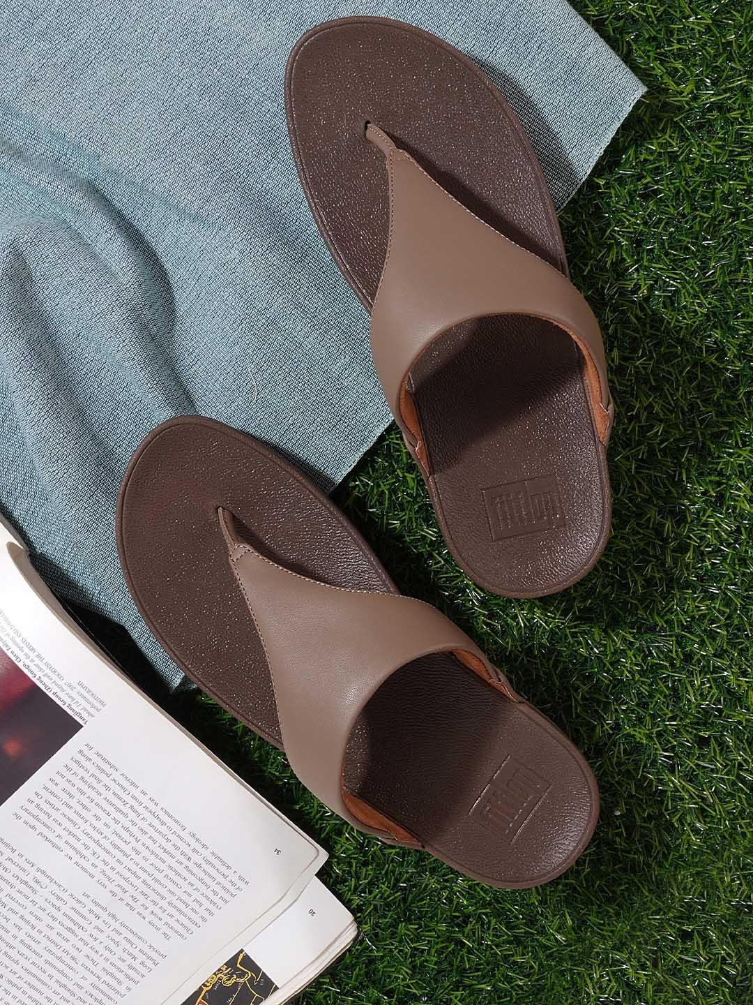 

fitflop Leather Open Toe Wedges, Grey