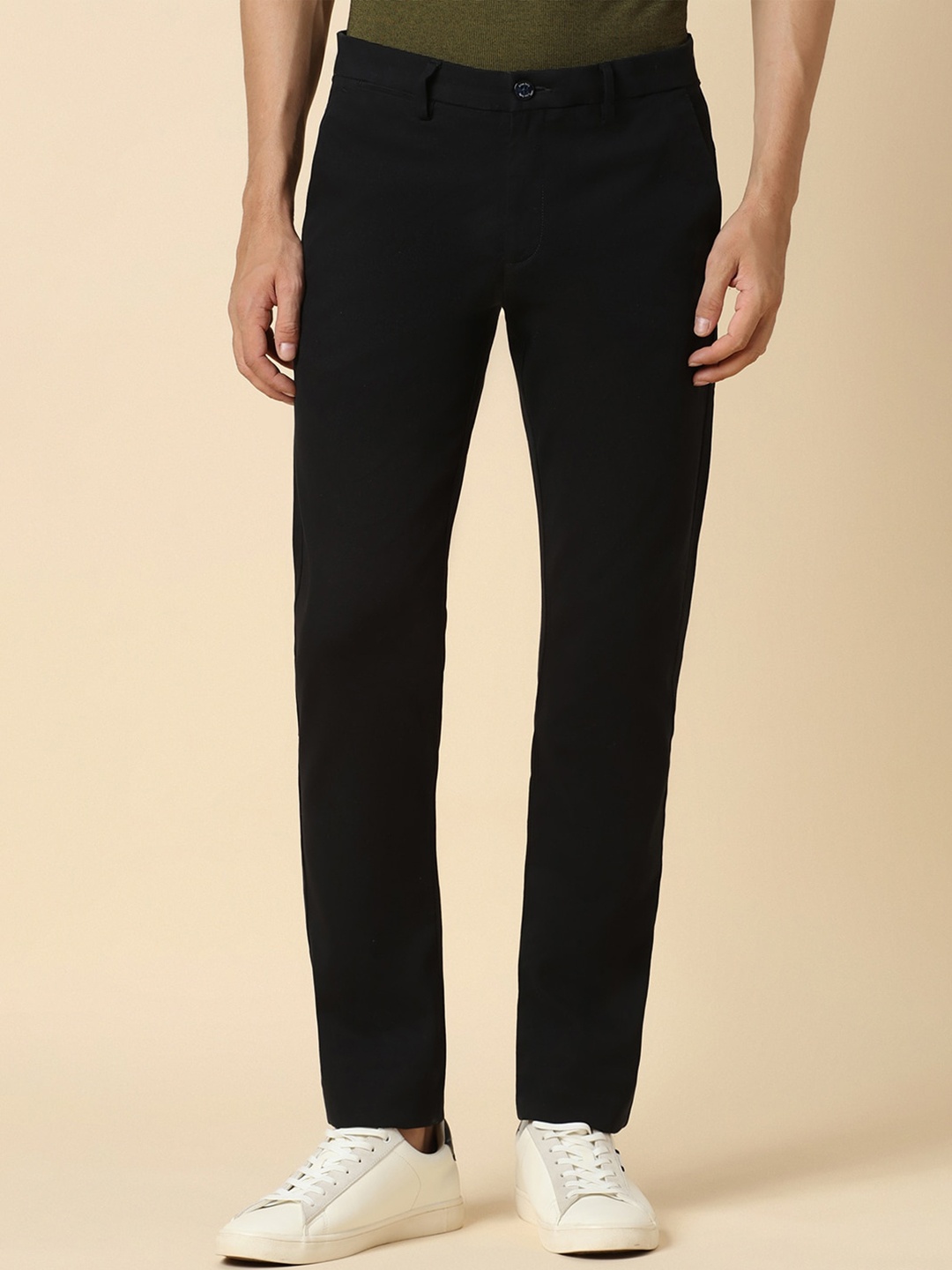 

Allen Solly Men Slim Fit Mid-Rise Trousers, Black