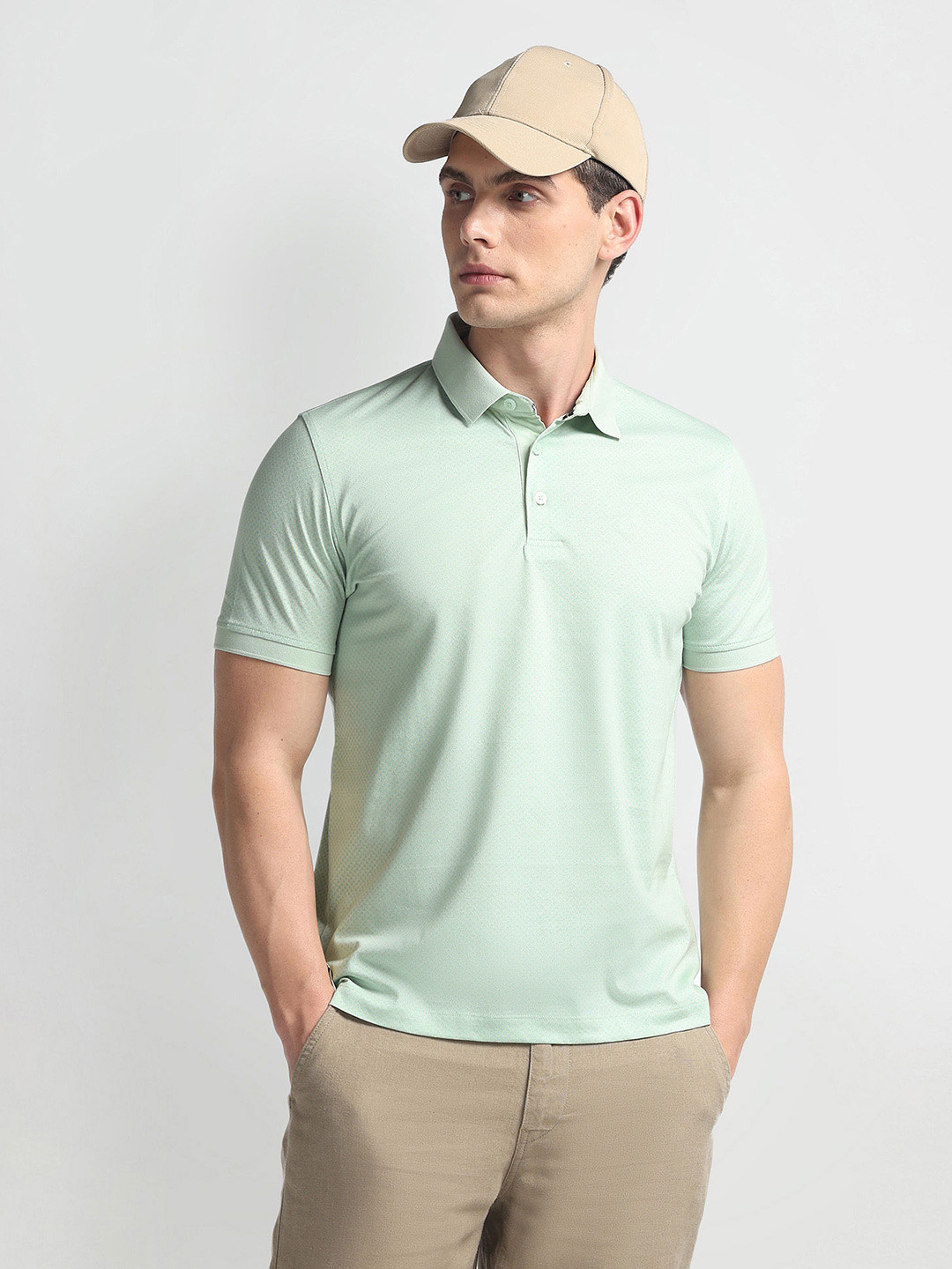 

Arrow Cotton Polo Collar Knitted T-shirt, Blue