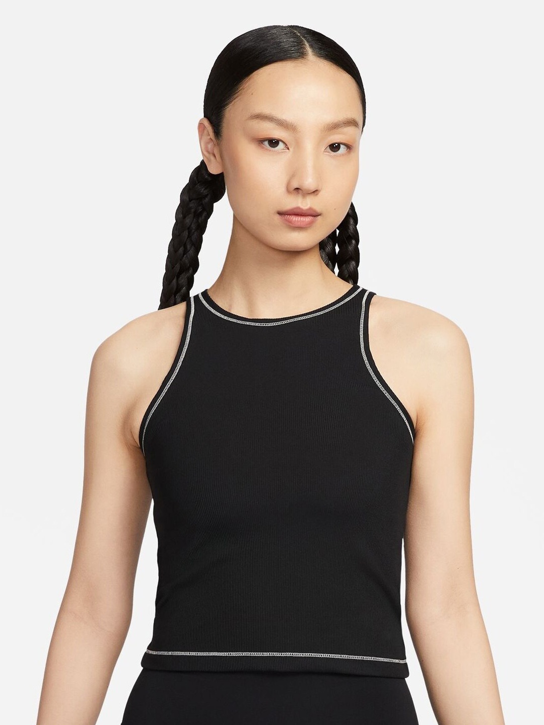 

Nike Women One Fitted Dri-FIT Ribbed Tank Top, Black