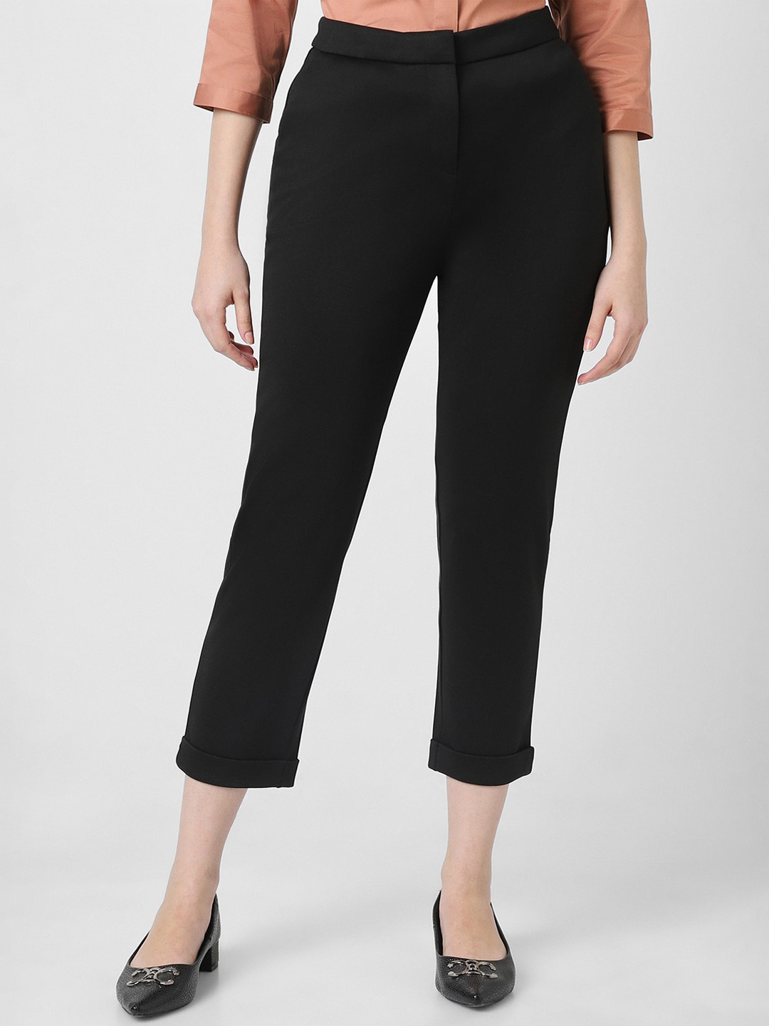 

Van Heusen Woman Mid Rise Three-Quarter Length Formal Trouser, Black
