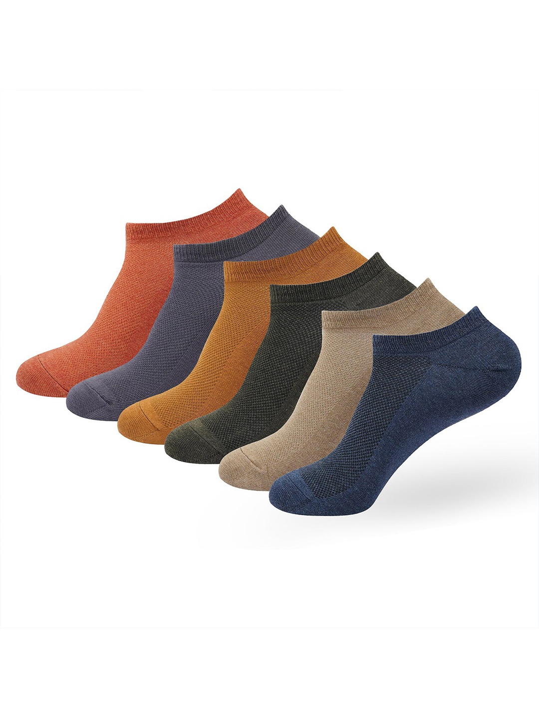 

Balenzia Men Pack Of 6 Lowcut Ankle-Length Socks With Mesh Knit, Blue