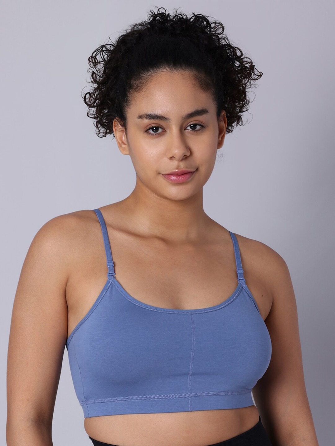 

Sillysally Full Coverage All Day Comfort Cotton Workout Bra, Blue
