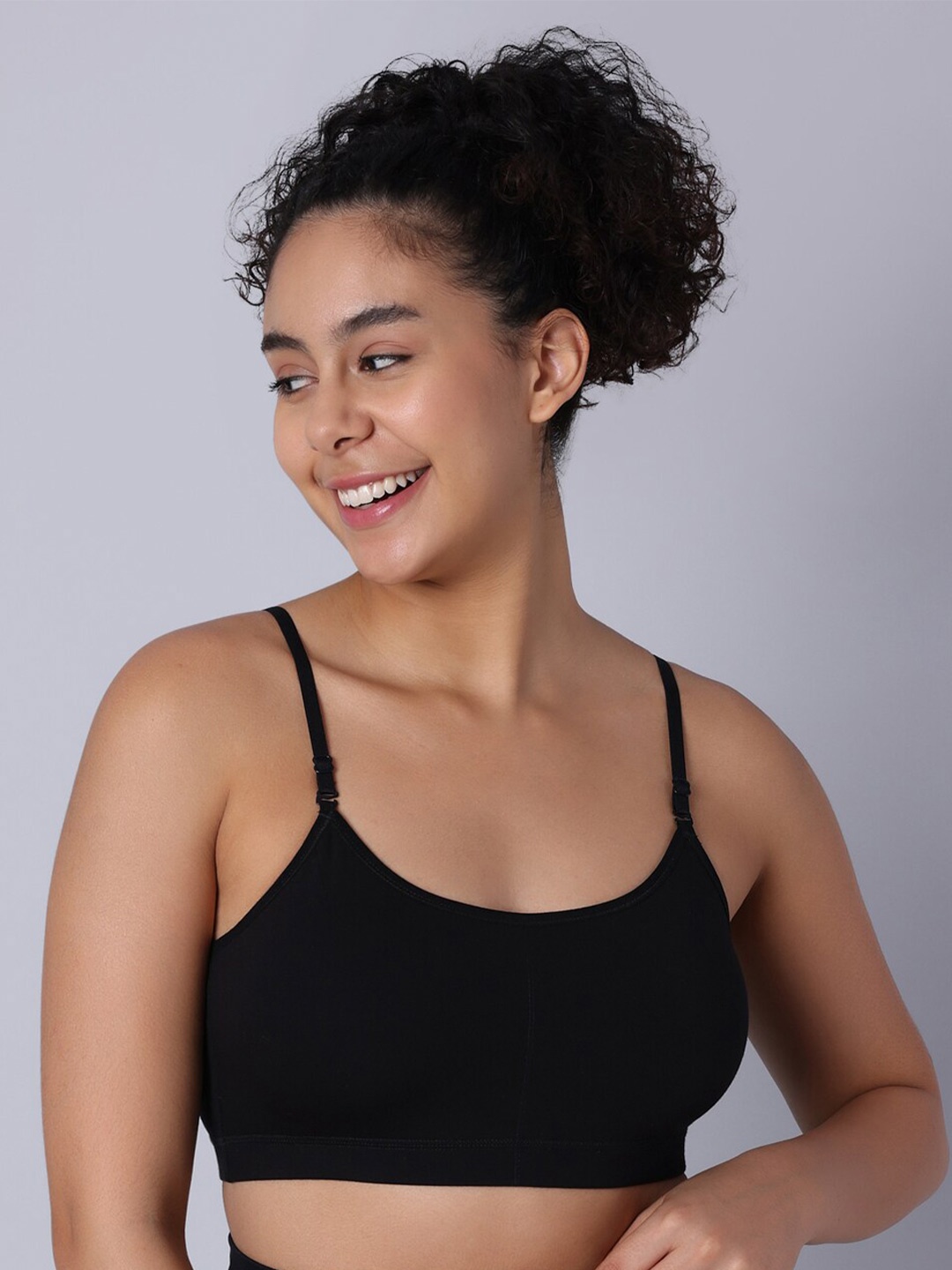 

Sillysally Cotton Bralette Bra Full Coverage All Day Comfort Non-Wired, Black