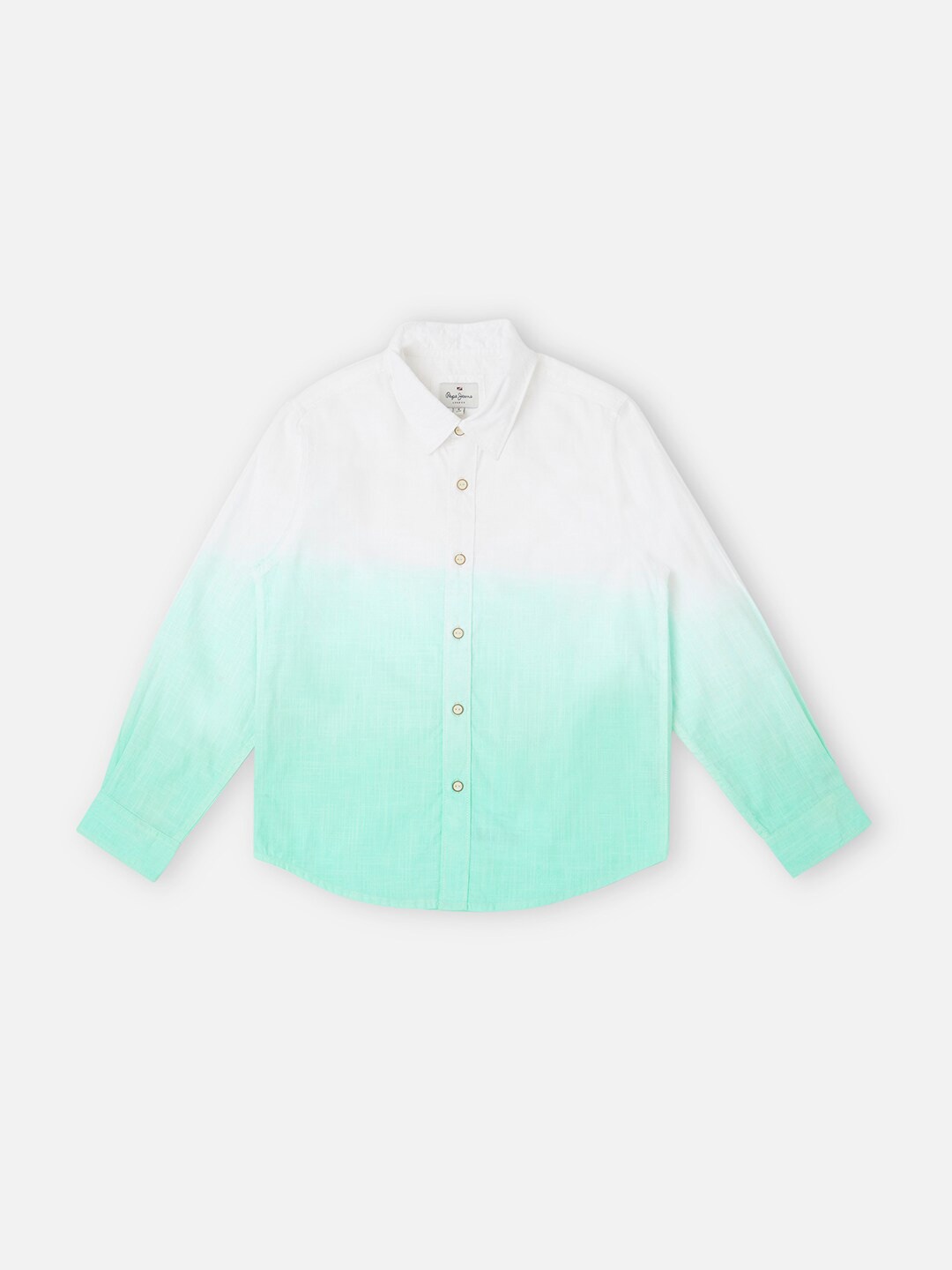 

Pepe Jeans Boys Spread Collar Opaque Faded Cotton Casual Shirt, Green