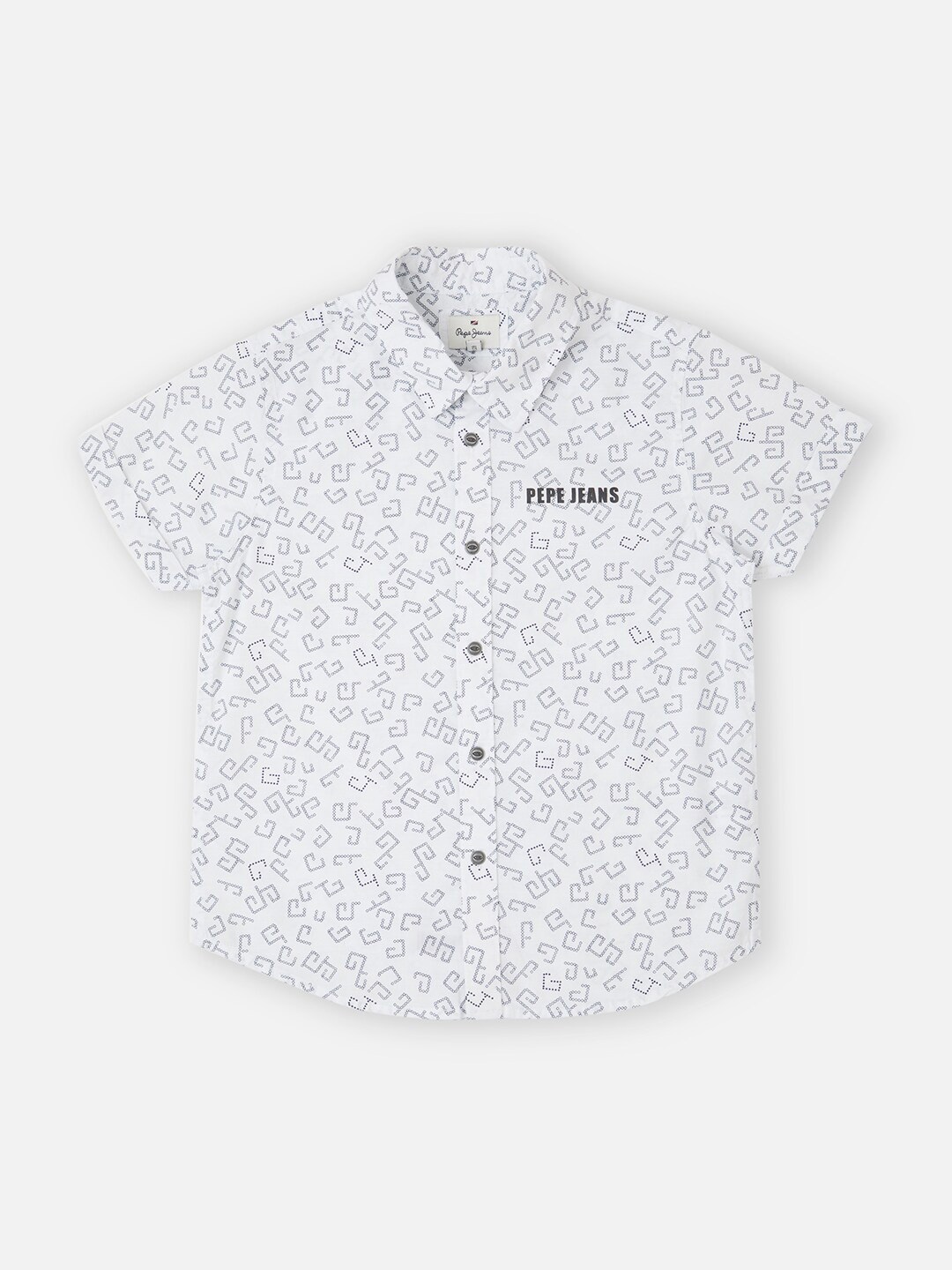 

Pepe Jeans Boys Floral Opaque Printed Cotton Casual Shirt, White