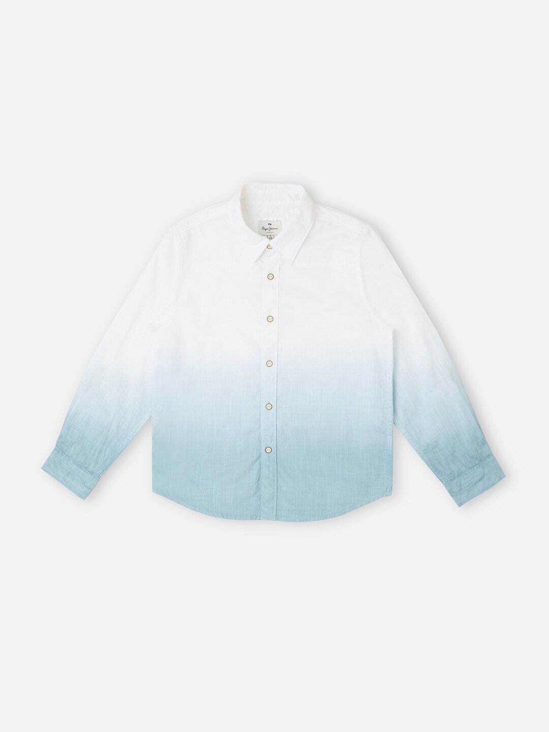 

Pepe Jeans Boys Spread Collar Faded Opaque Faded Casual Shirt, Blue