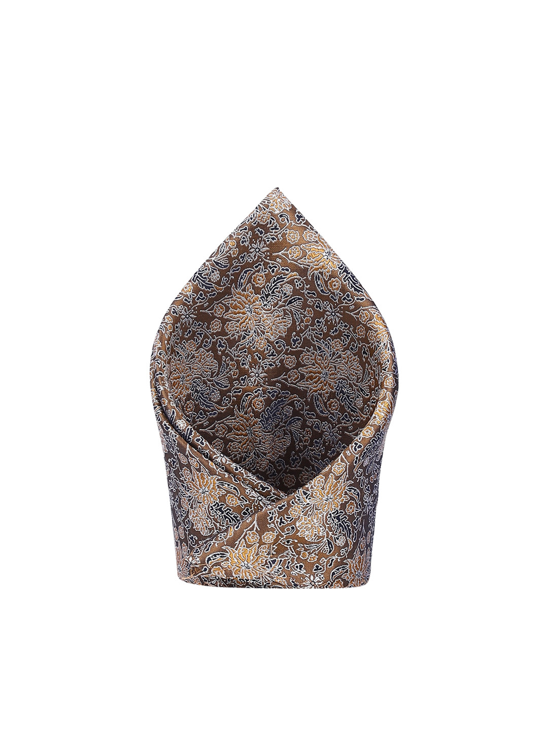 

Peter England Men Embroidered Pocket Squares, Brown