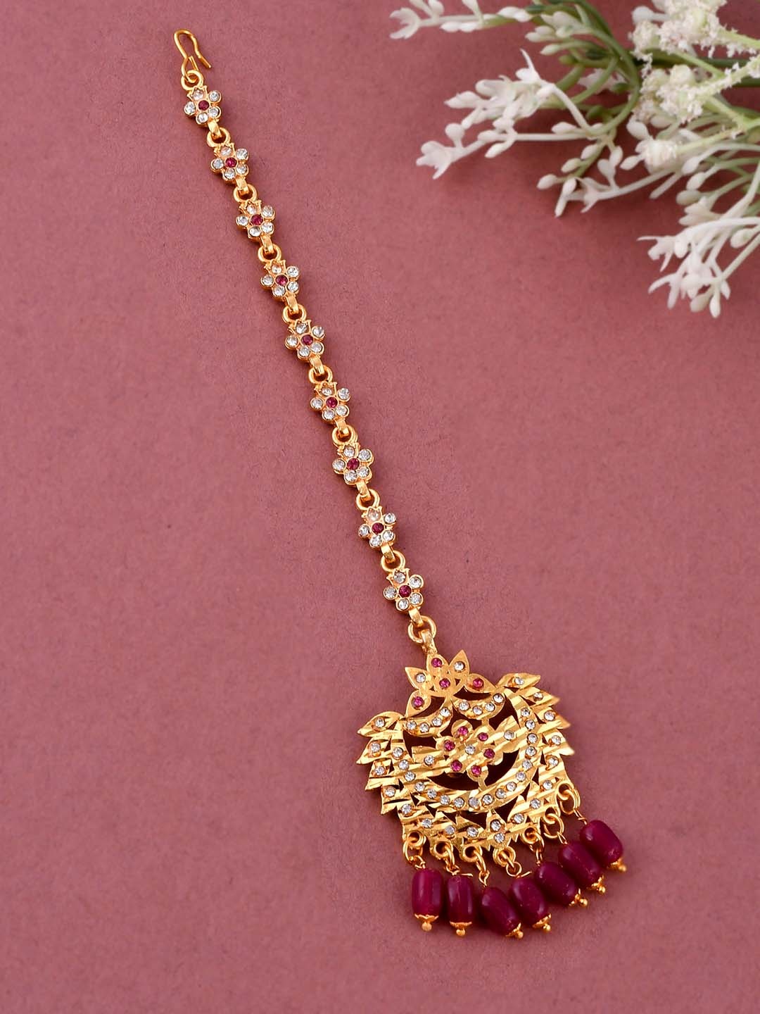 

Silvermerc Designs Gold-Plated Sheeshphool Head Jewellery