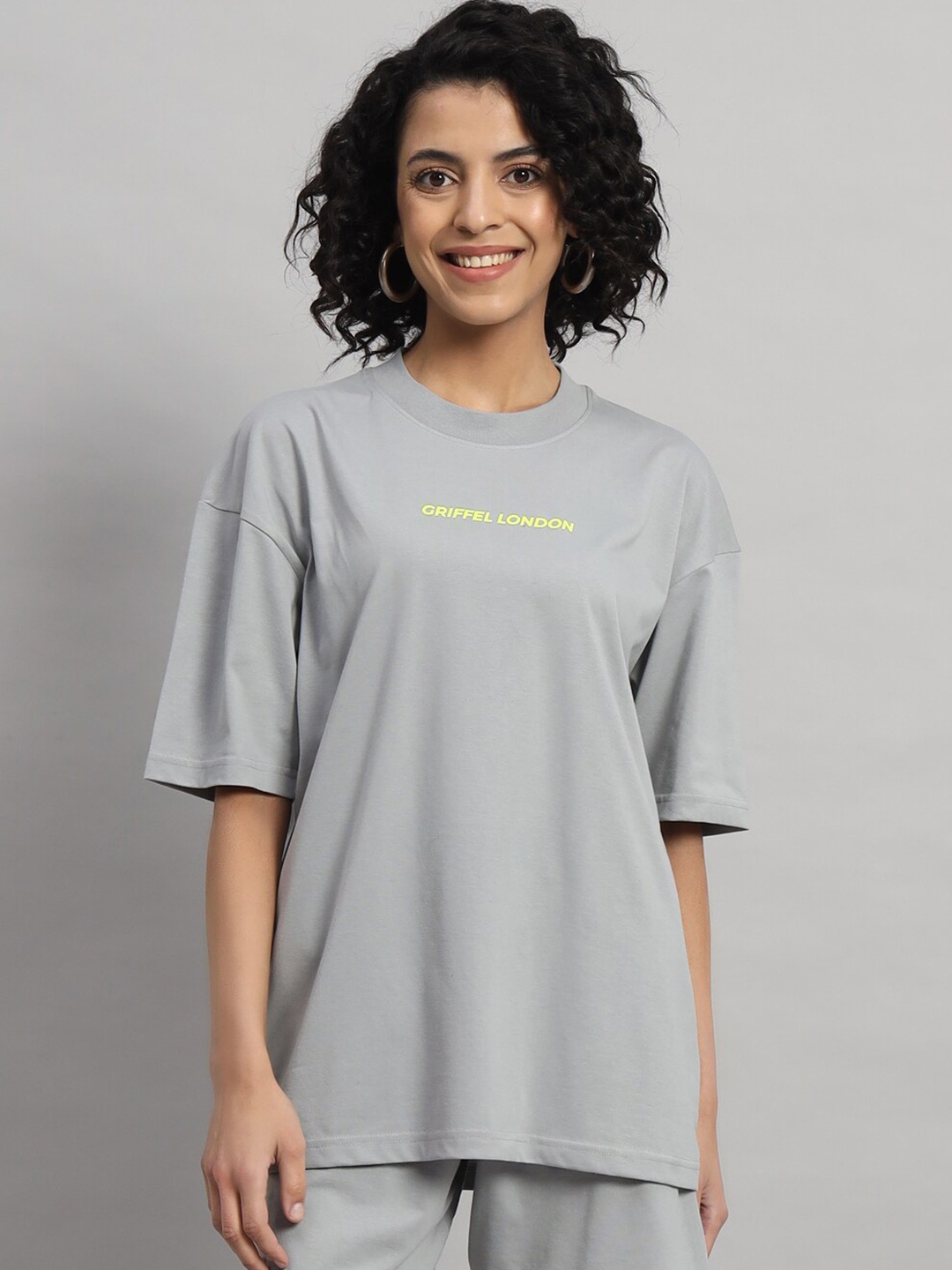 

GRIFFEL Round Neck Oversized T-shirt, Steel