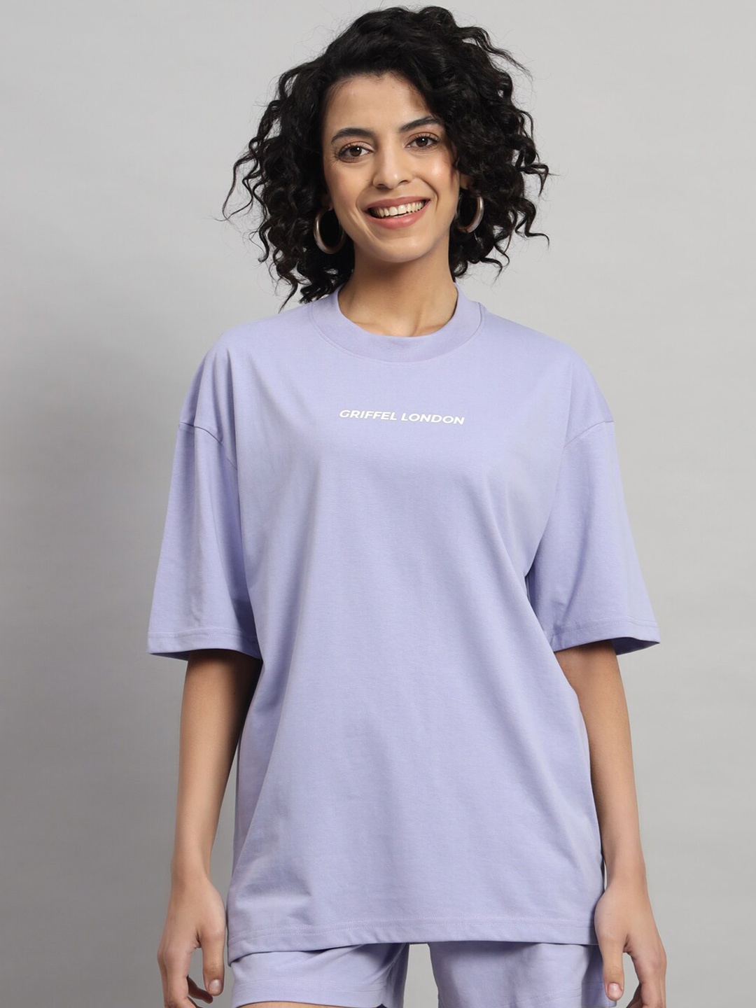 

GRIFFEL Round Neck Oversized Cotton T-shirt, Mauve