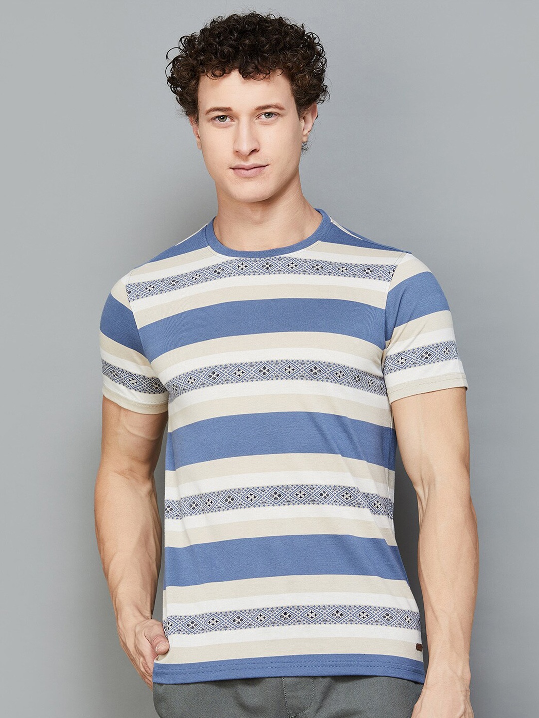 

Fame Forever by Lifestyle Striped Slim Fit T-shirt, Blue