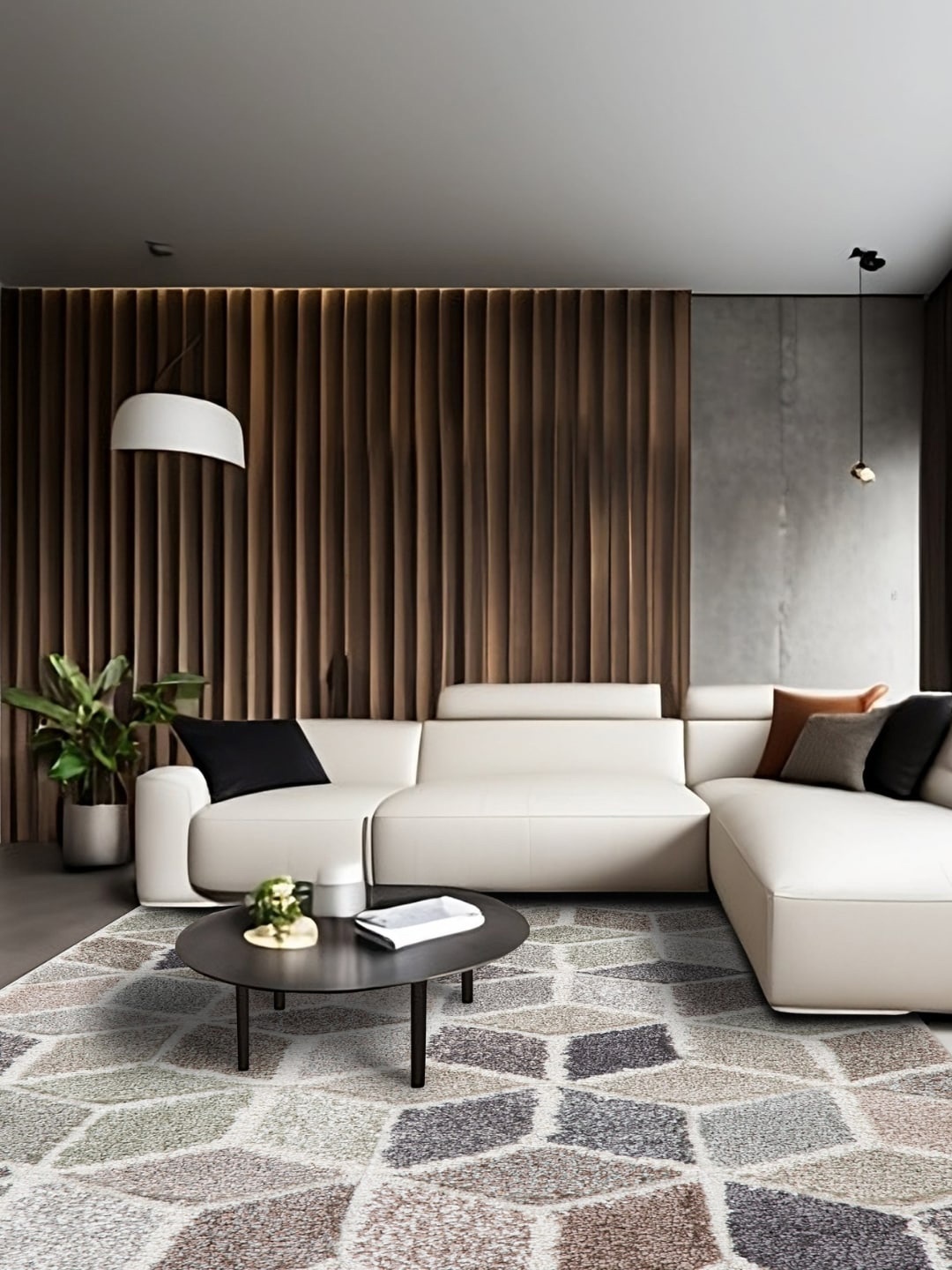 

Sapana Carpet-Mats Off White & Grey Geometric Printed Rectangle Carpet