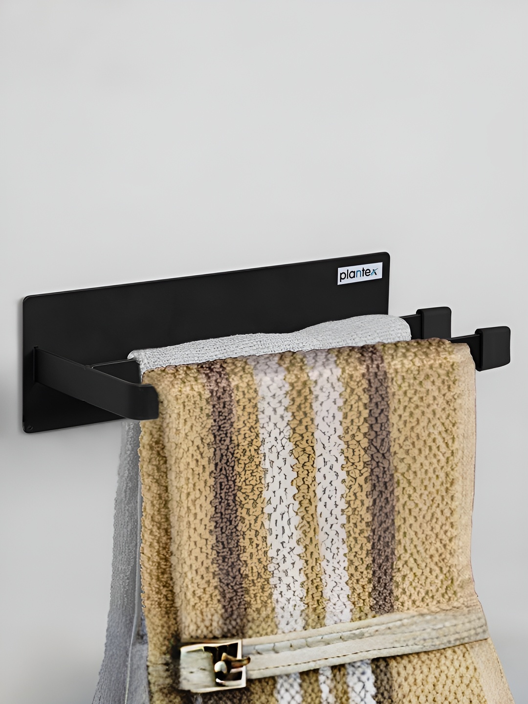 

Plantex Black Metal Matte Finished Towel Holder