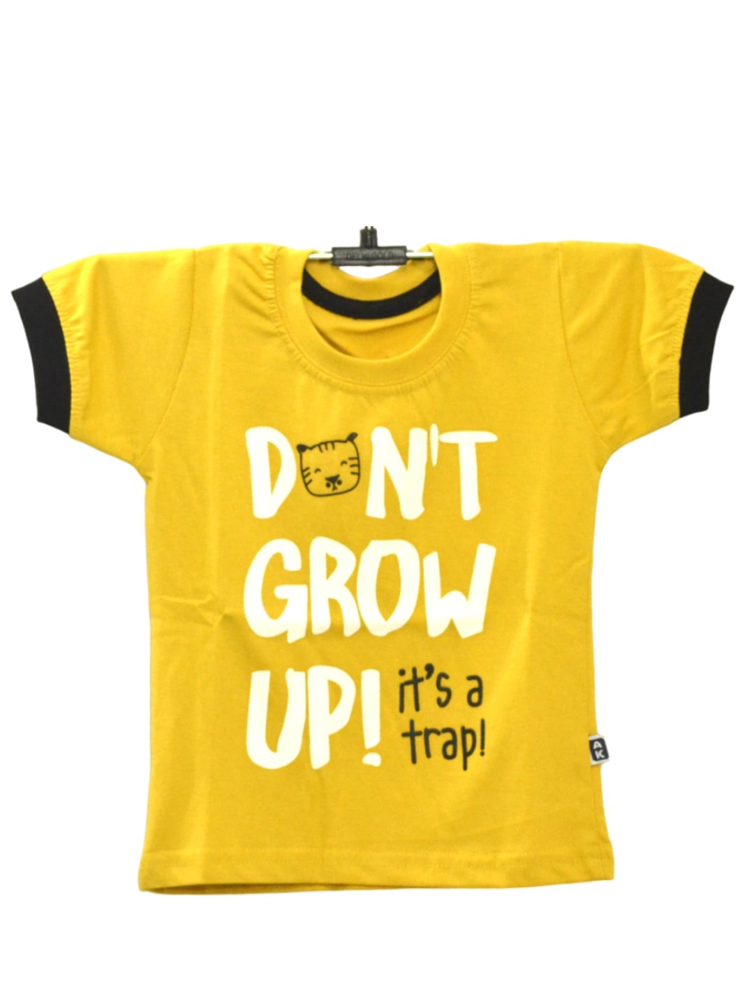 

BAESD Kids Typography Printed Cotton Tshirt, Yellow