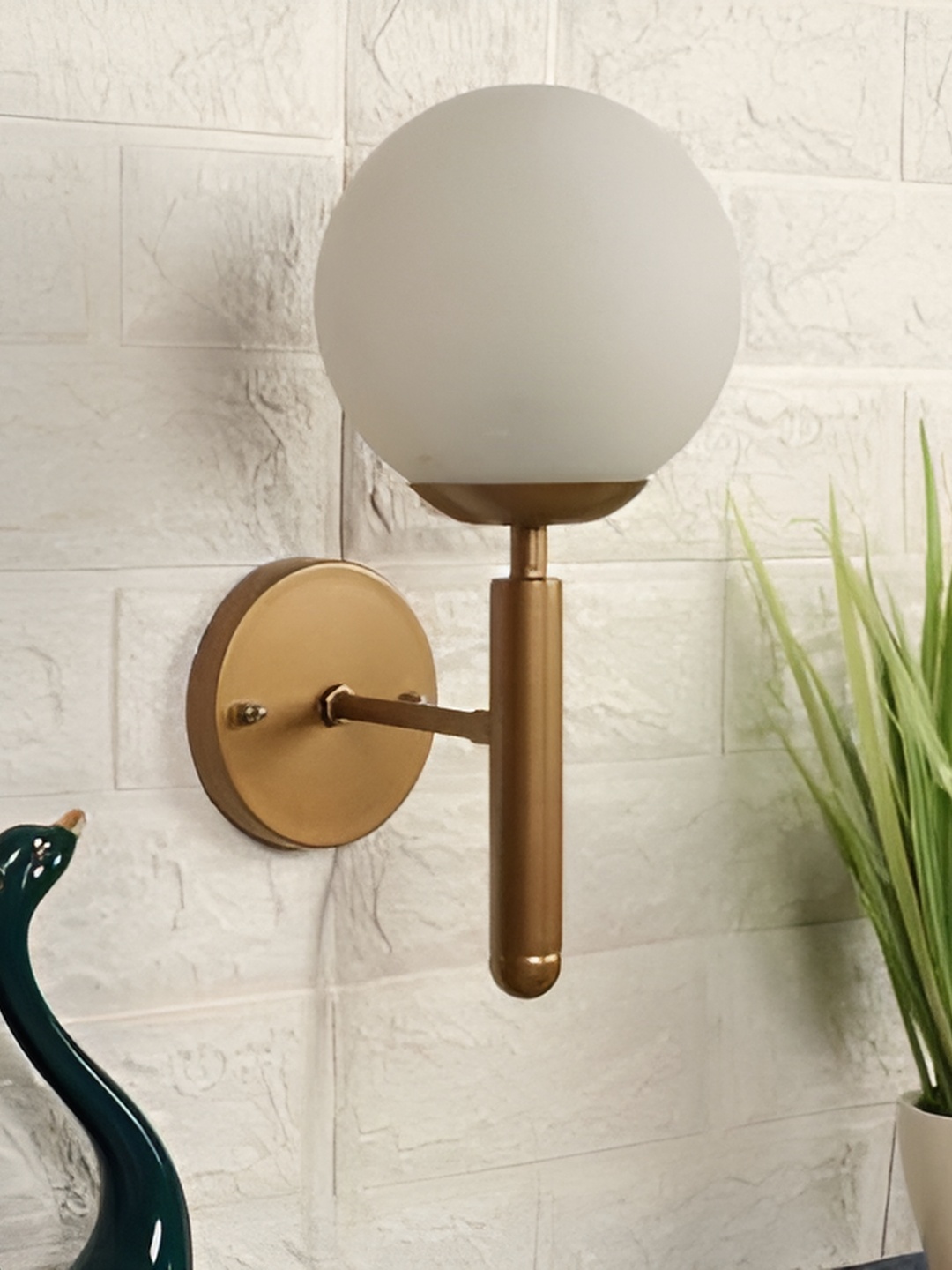 

Areezo Gold-Toned Metal Spherical Wall Lamp Without Bulb