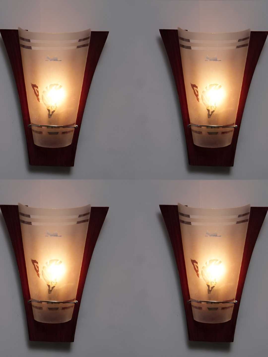 

Areezo Brown 4 Pcs Glass Wall Lamps