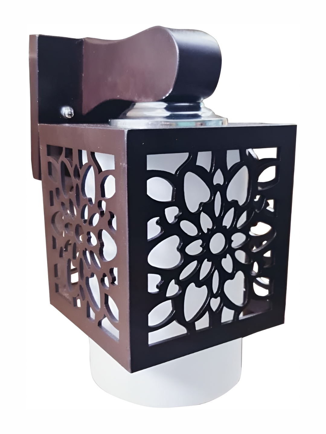 

Areezo Brown & White Textured Wooden Square Shaped Wall Lamp