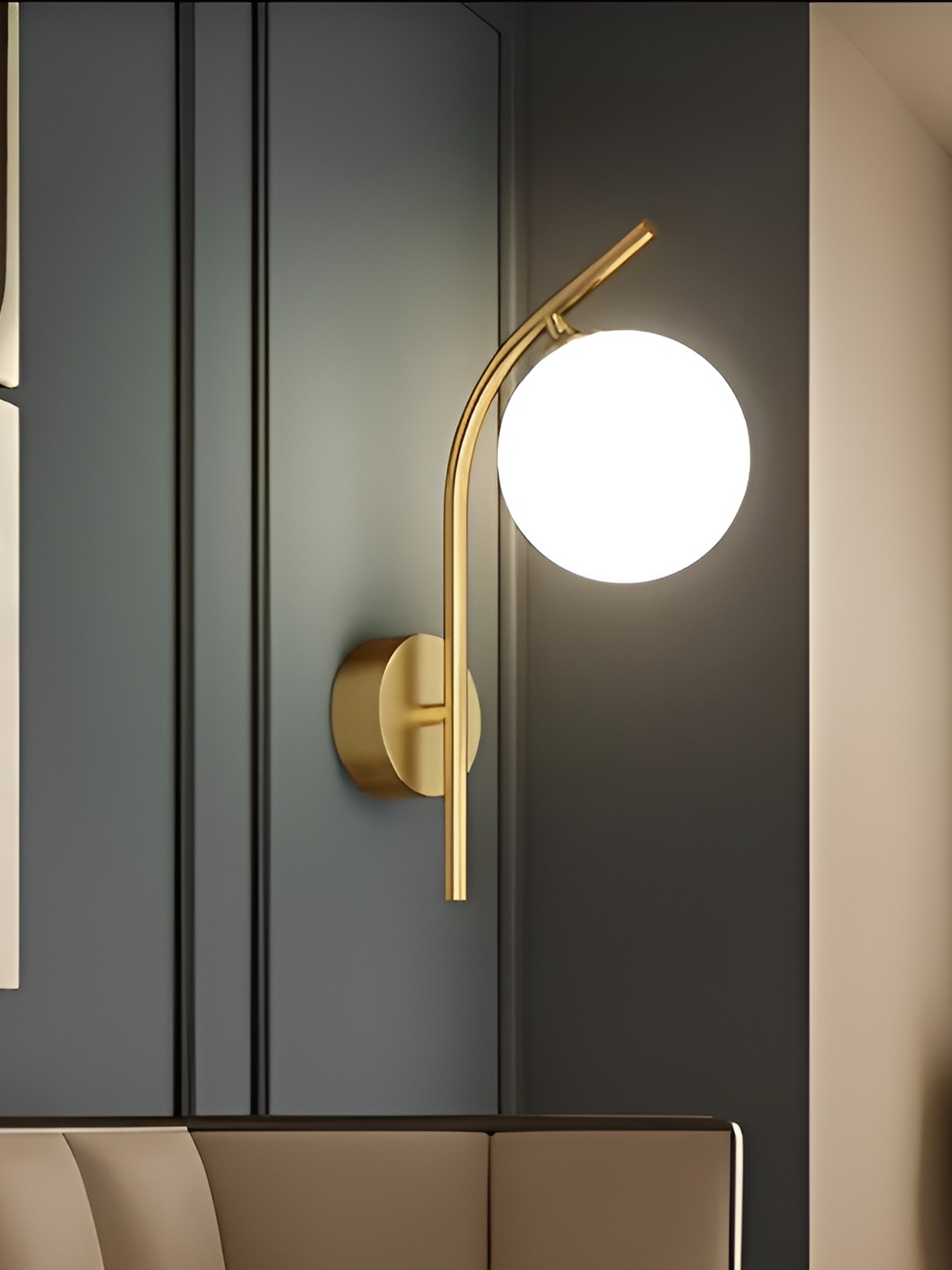 

Areezo Gold-Toned Metal Contemporary Wall Lamp