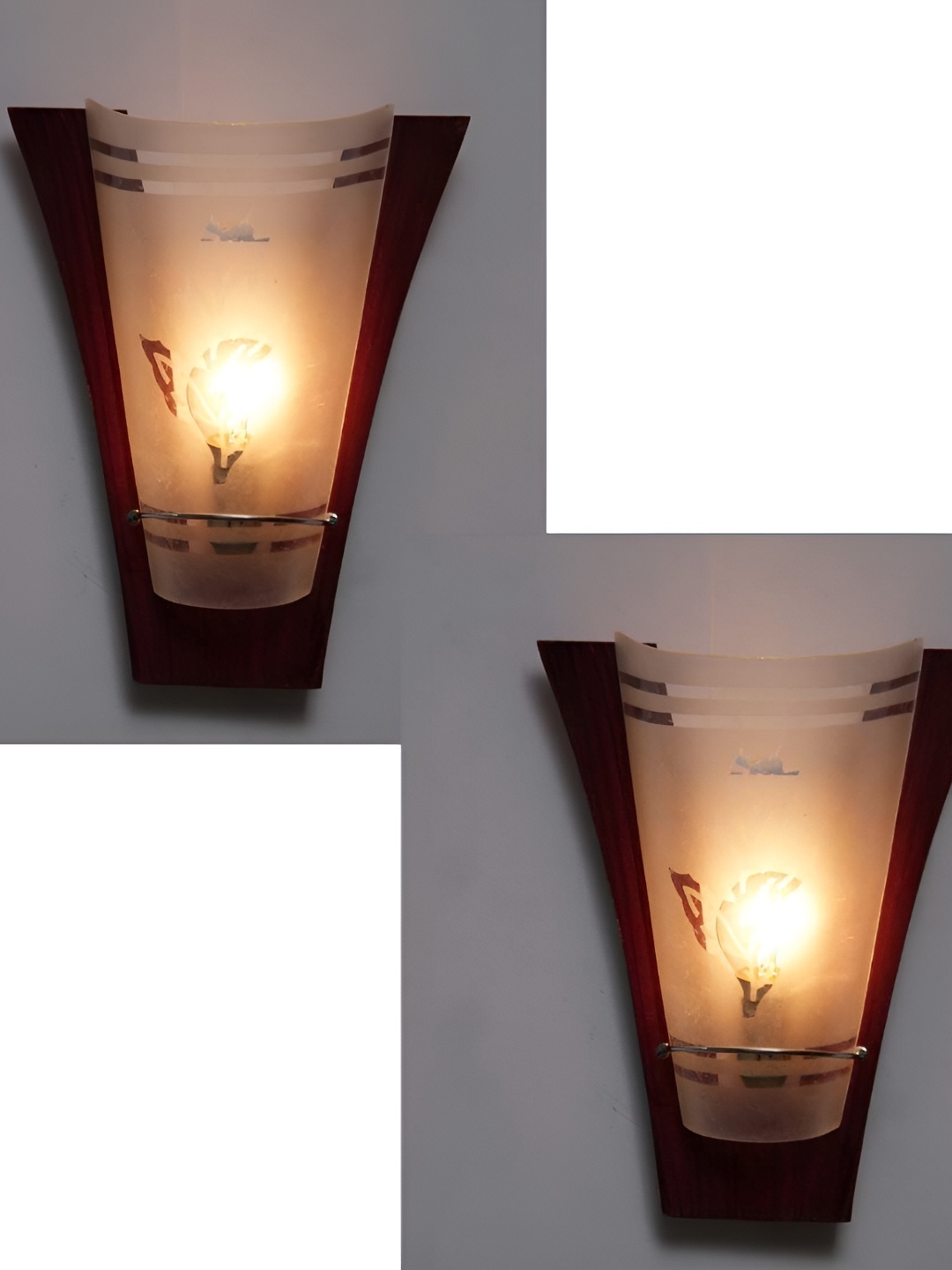 

Areezo Brown 2 Pcs Glass Wall Lamps Without Bulbs