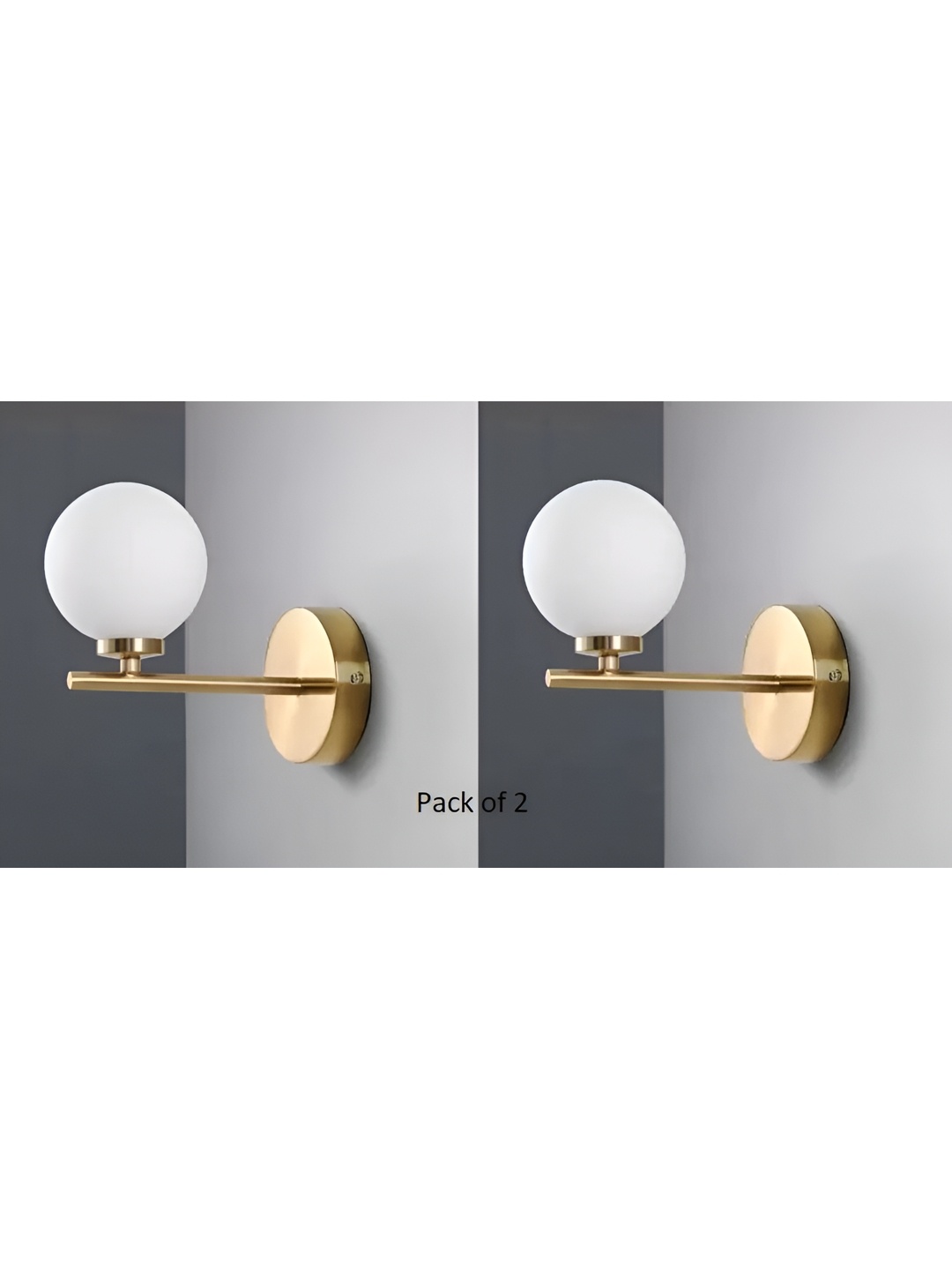 

Areezo Gold-Toned & White 2 Pieces Abstract Shaped Metal Wall Lamps