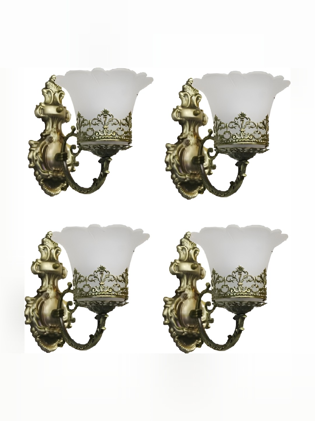 

Areezo Gold-Toned & White 4 Pieces Metal Wall Lamp