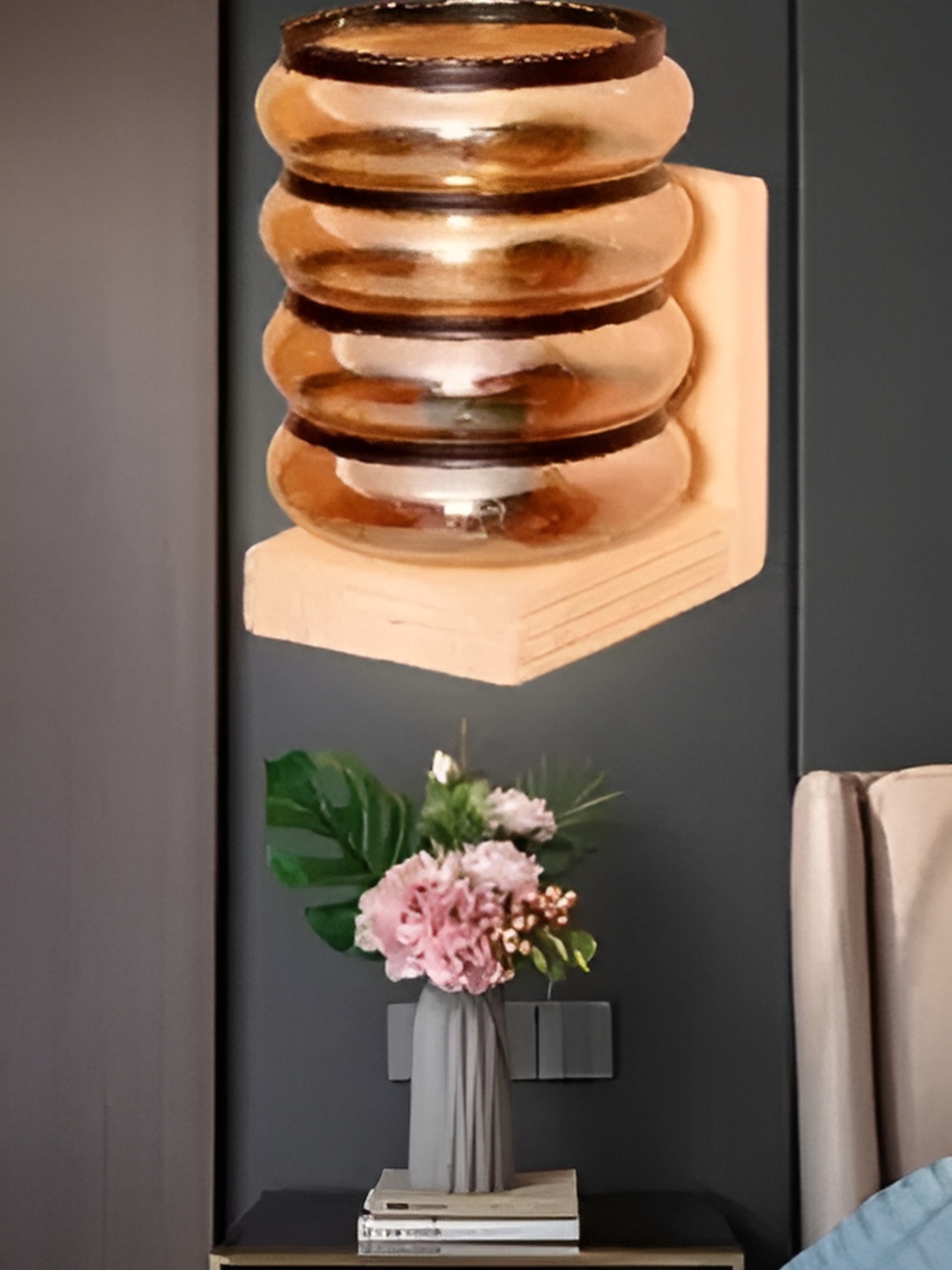 

Areezo Brown Wooden Abstract Shaped Wall Lamp