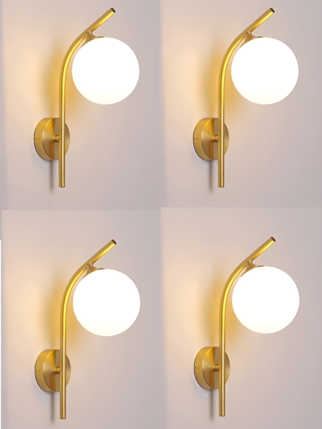 

Areezo Gold-Toned 4 Pcs Metal Wall Lamp