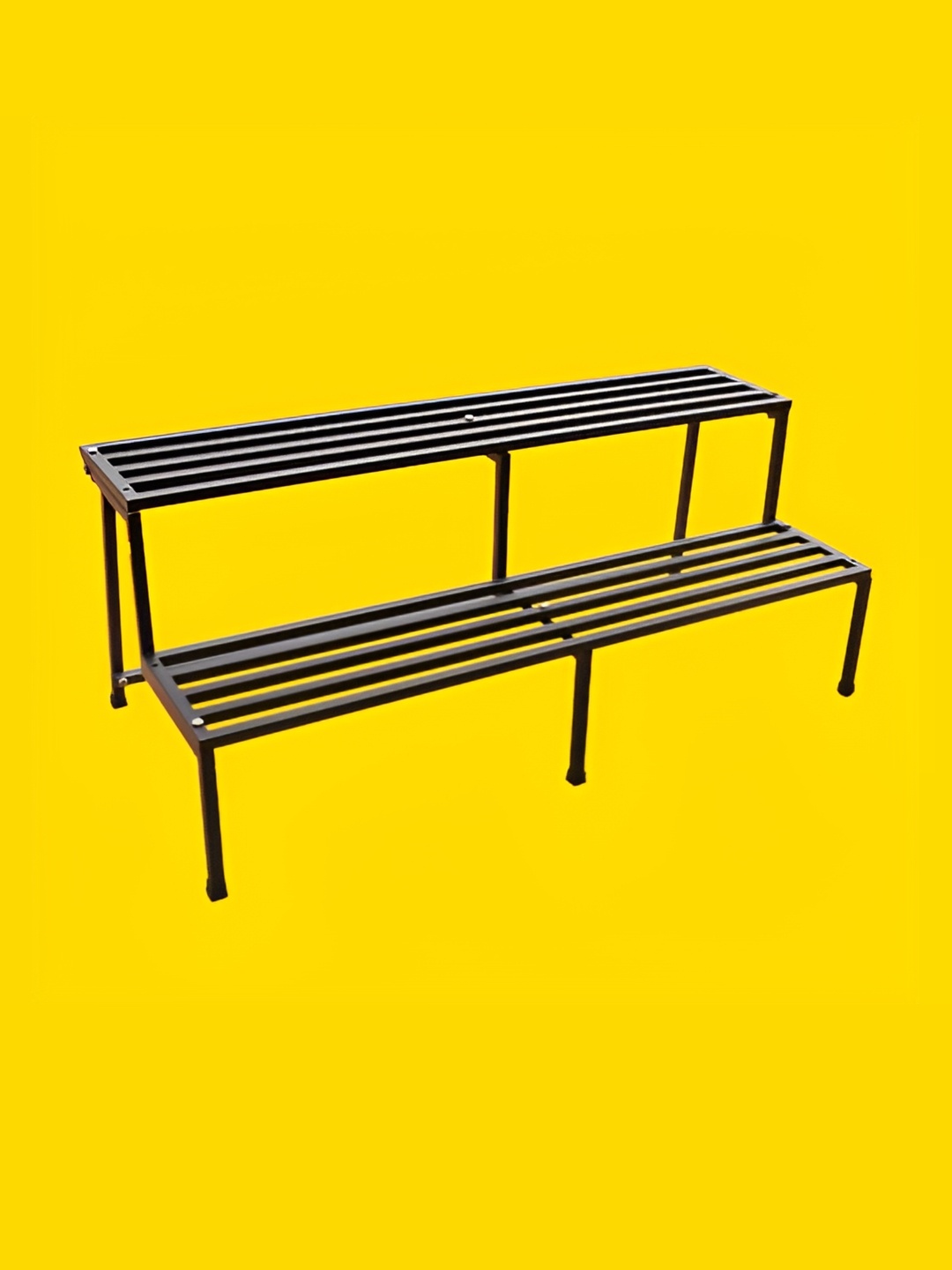 

10club Black Metal Rust Resistant Two Tier Plant Stand