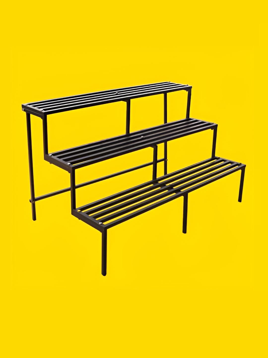 

10club Black Metal 3-Tier Planter Stand