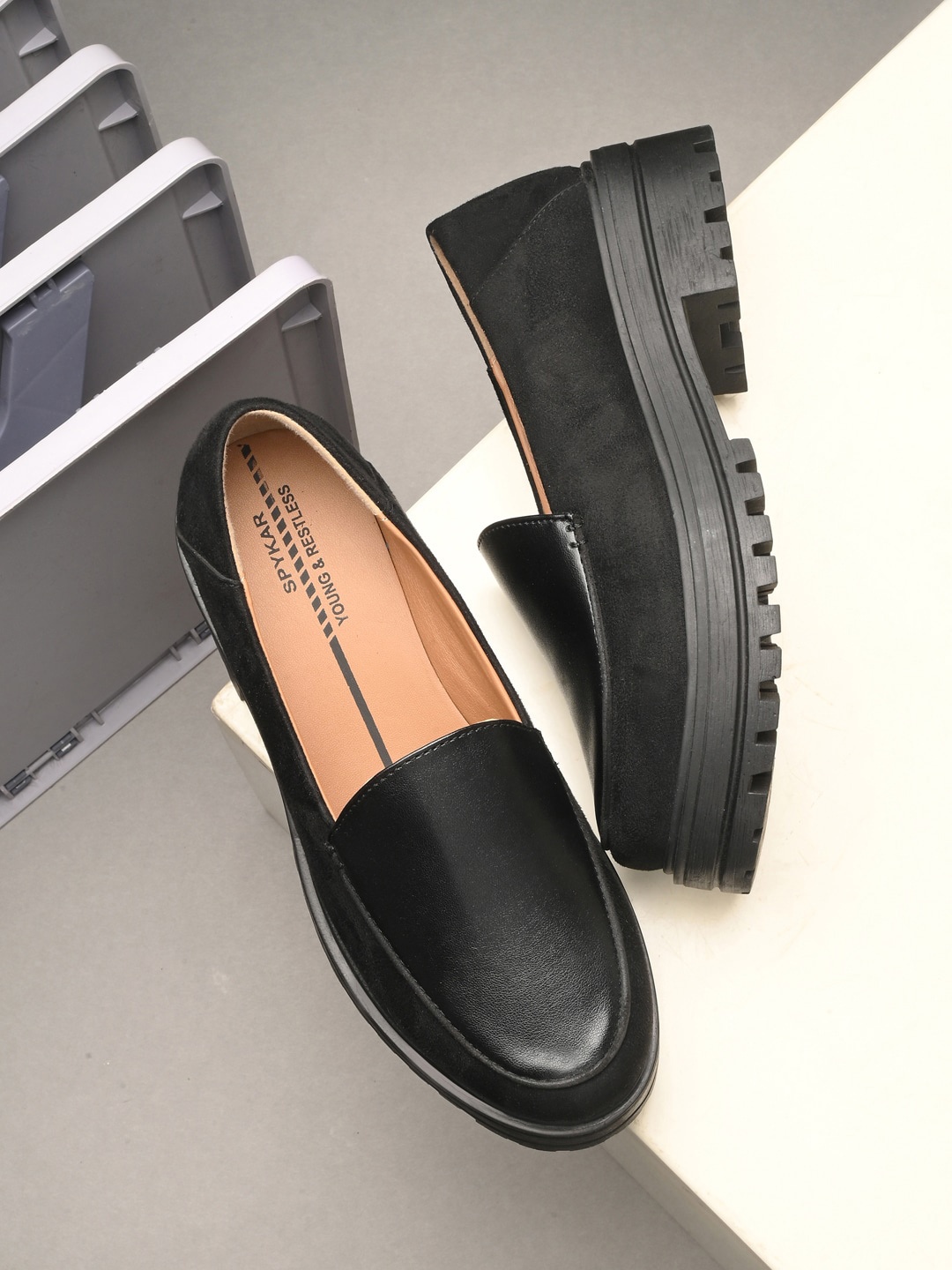

SPYKAR Women Comfort Insole Slip-On Loafers, Black