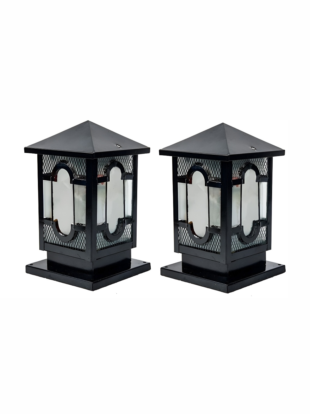 

Areezo 2-pcs Black Textured Outdoor Gate Lamp