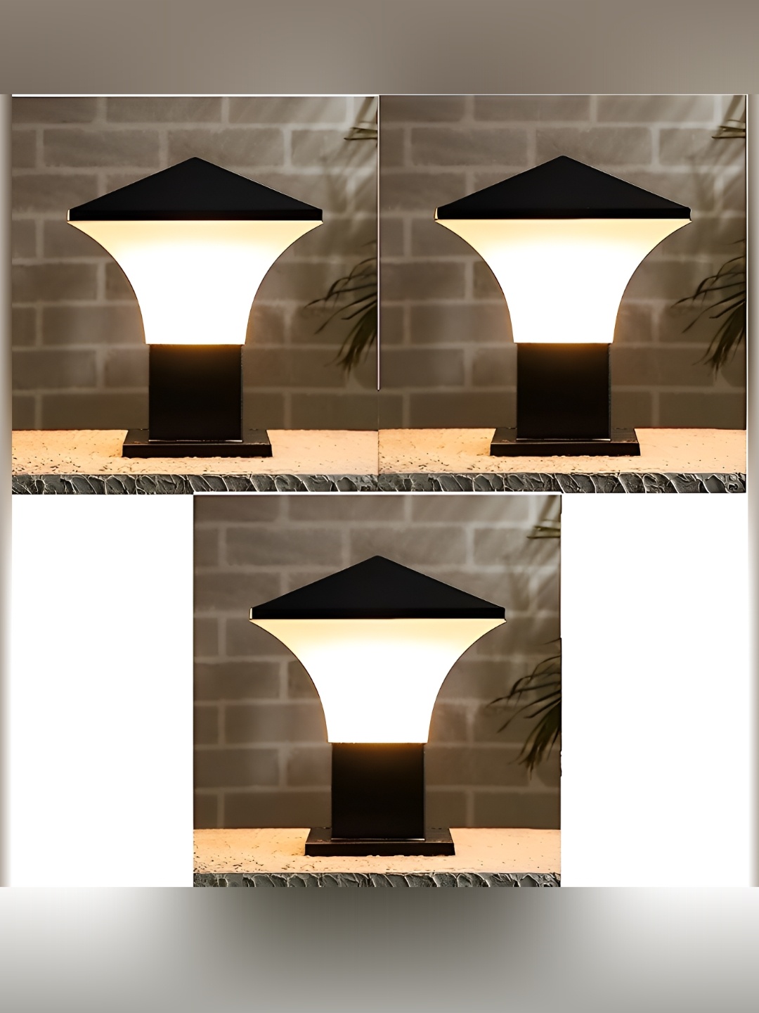 

Areezo 3-pcs Black & White Outdoor Gate Lamps