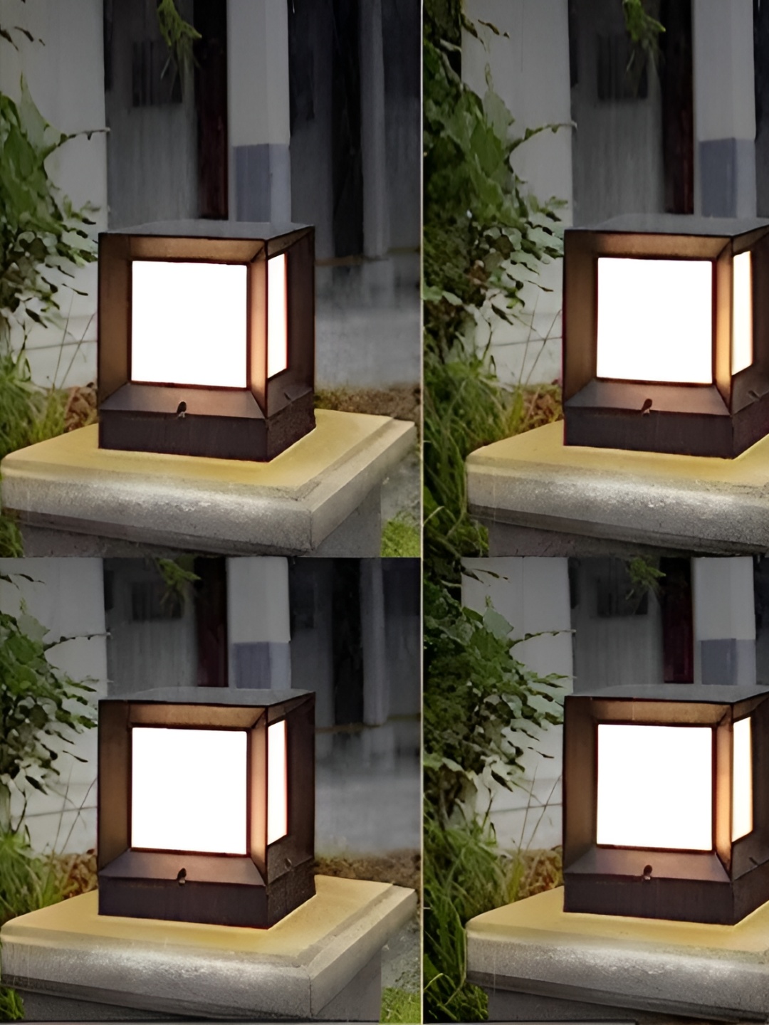 

Areezo 4-pcs Black & White Outdoor Gate Lamp