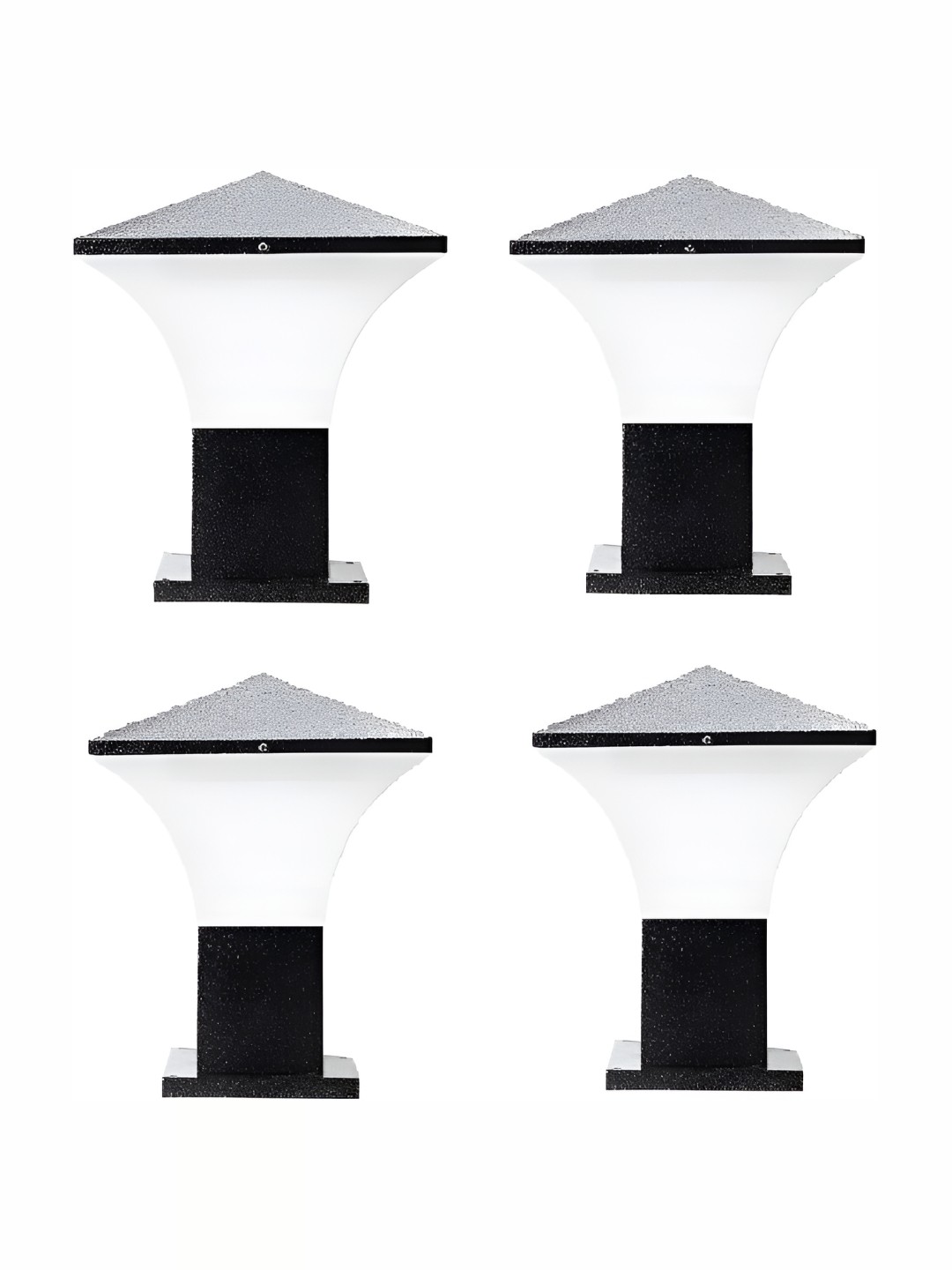 

Areezo 4-pcs Black & White Outdoor Gate Lamps