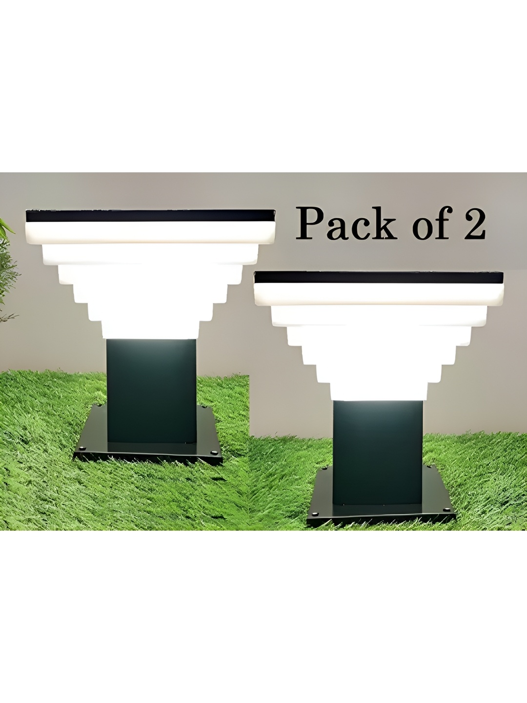 

Areezo 2-pcs Black & White Outdoor Gate Lamps