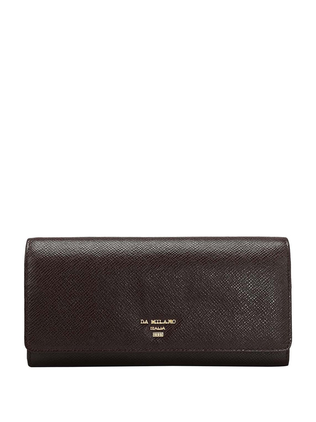 

Da Milano Women Textured Leather Envelope Wallet, Brown