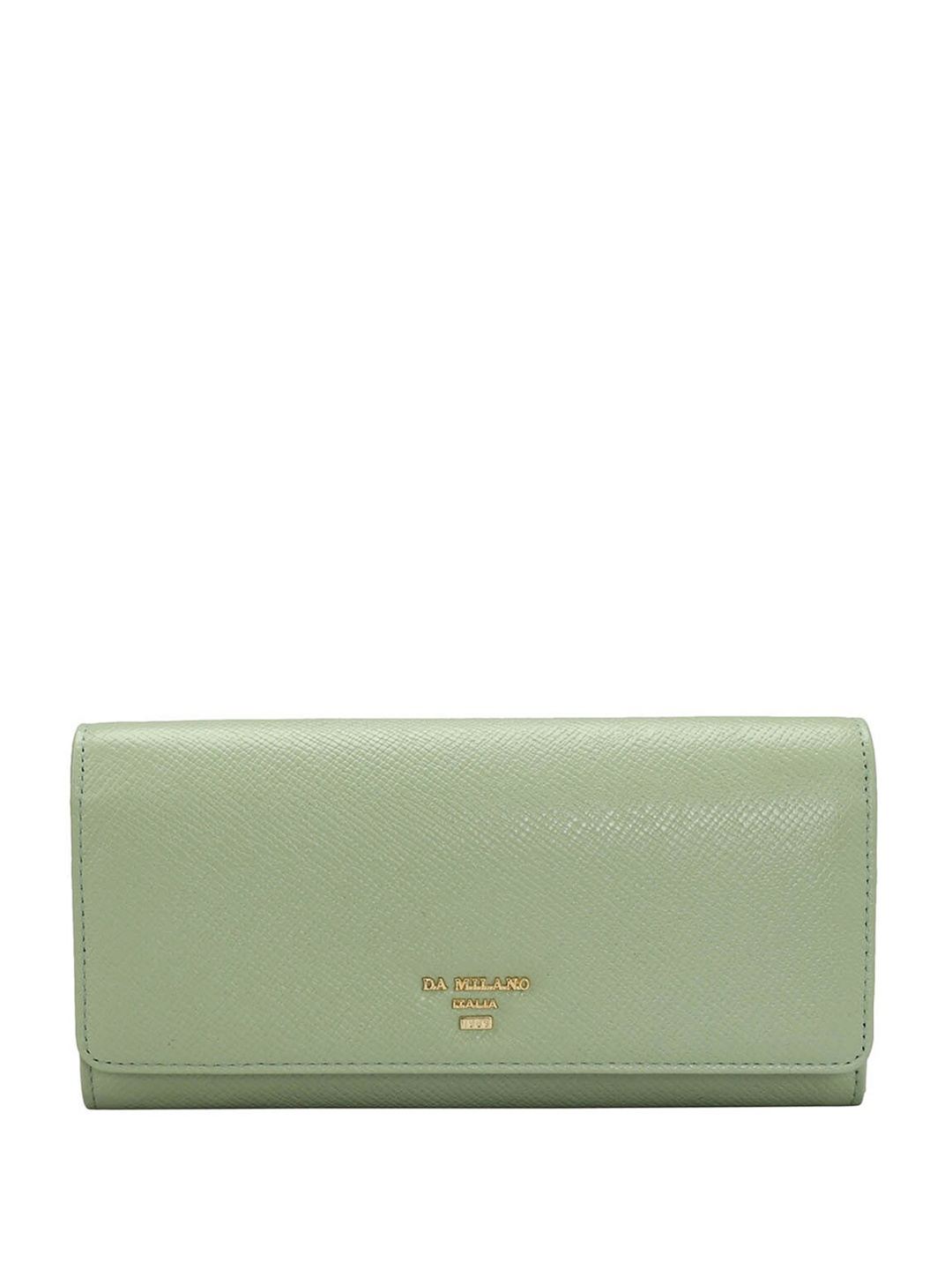 

Da Milano Women Textured Leather Envelope Wallet, Green