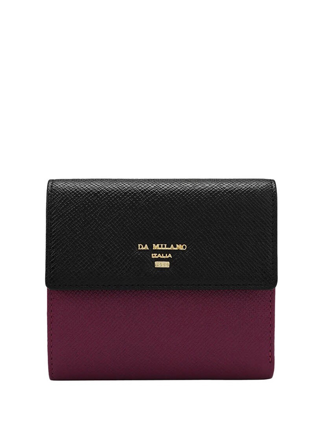 

Da Milano Women Textured Leather Three Fold Wallet, Purple