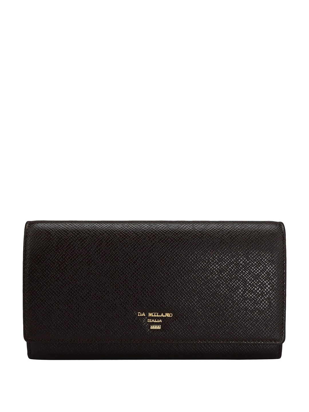 

Da Milano Brand Logo Printed Leather Envelope, Brown
