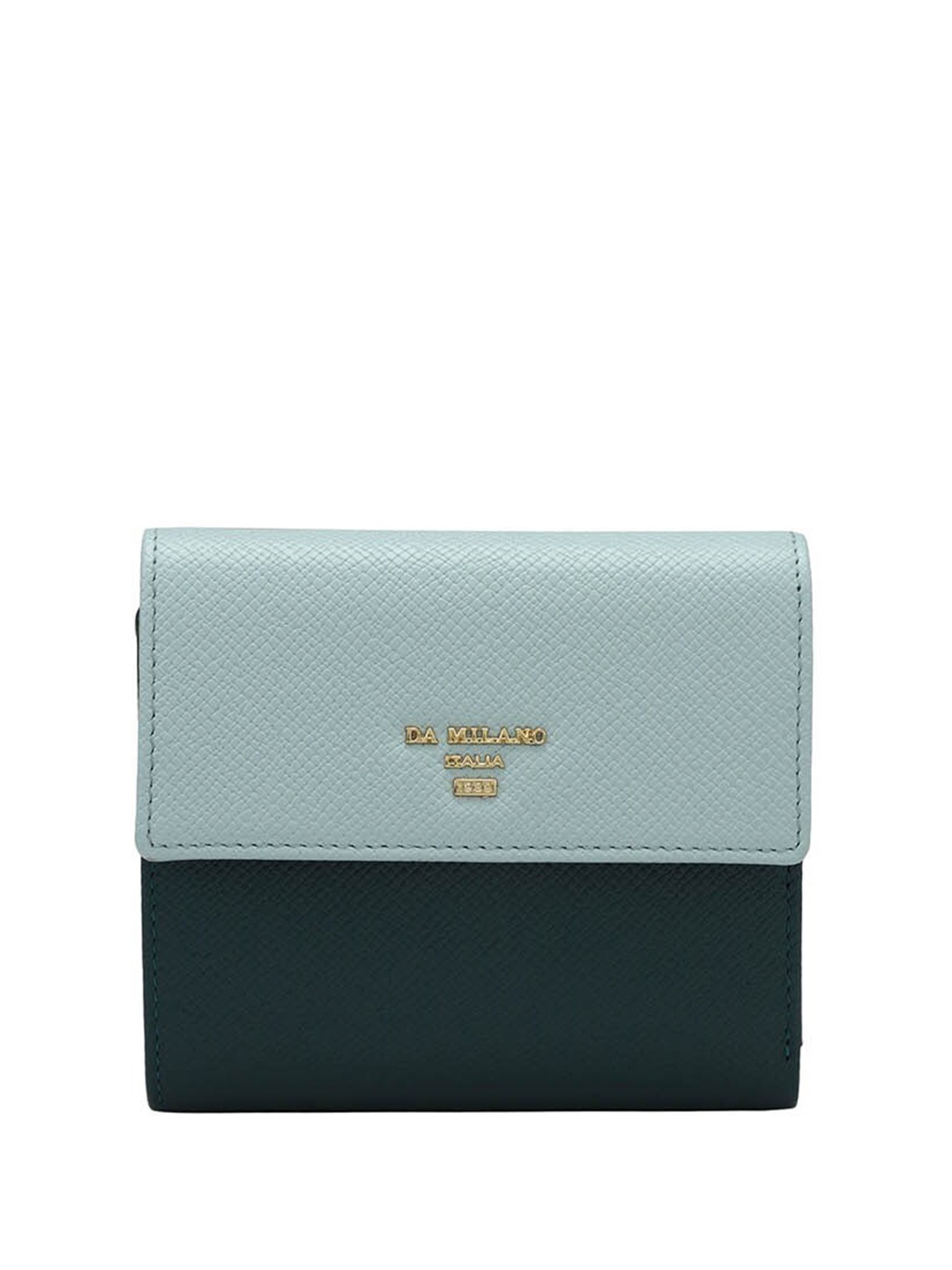 

Da Milano Women Textured Leather Three Fold Wallet, Blue