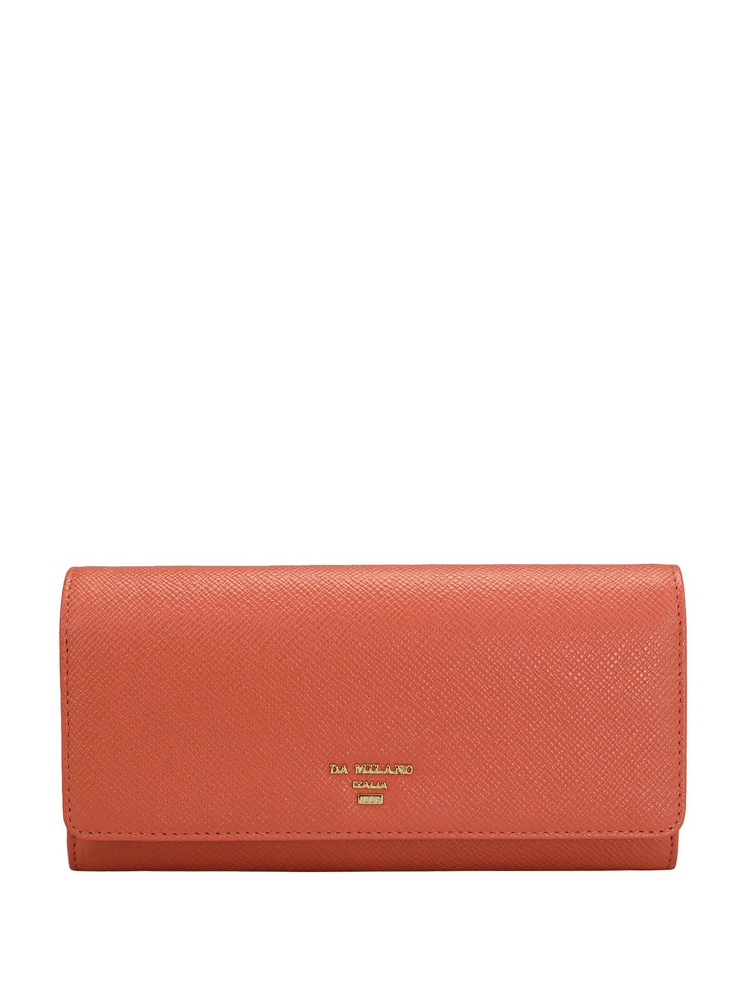 

Da Milano Women Abstract Textured Leather Envelope, Peach