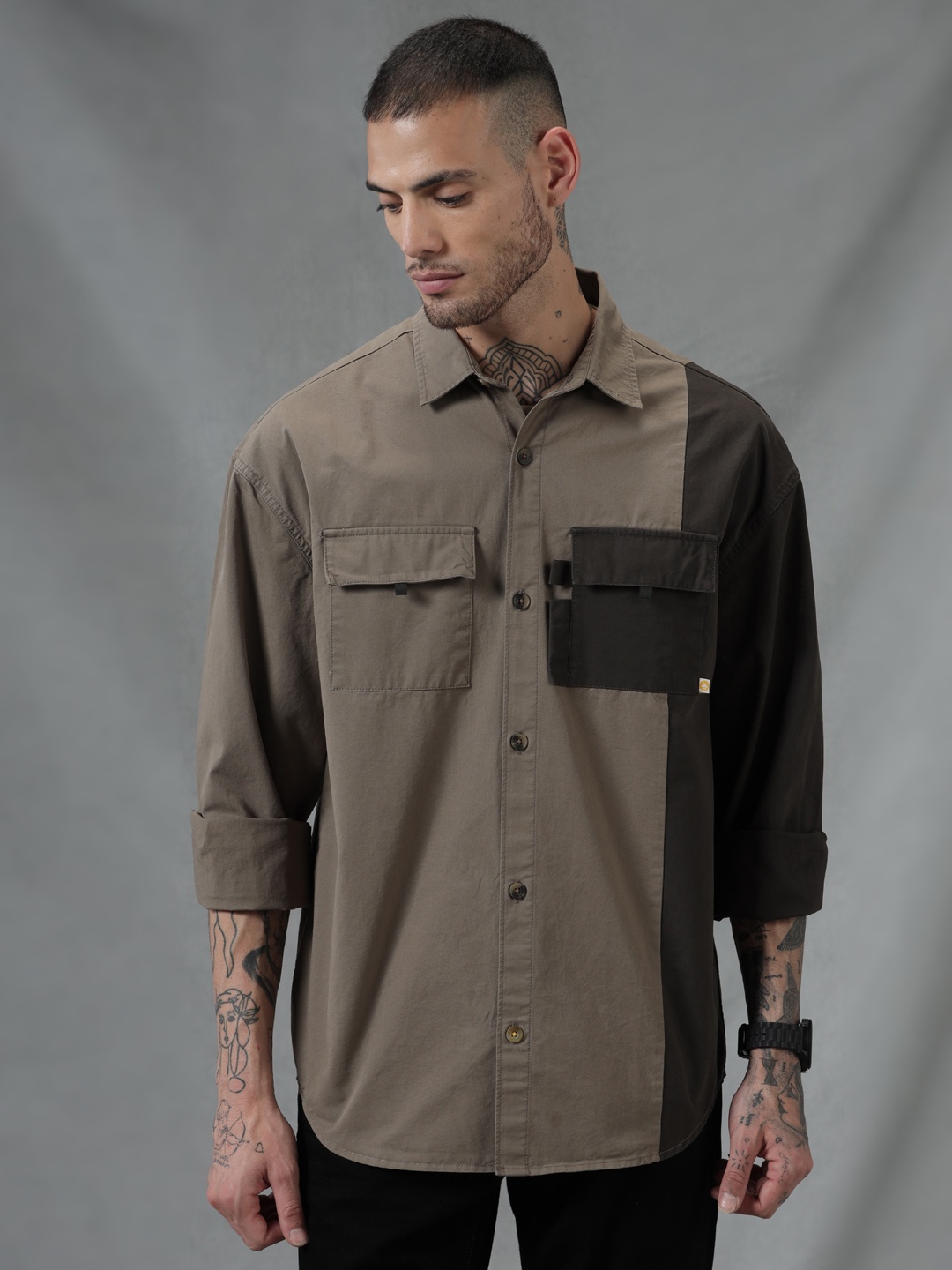 

WROGN Men Comfort Opaque Casual Shirt, Green