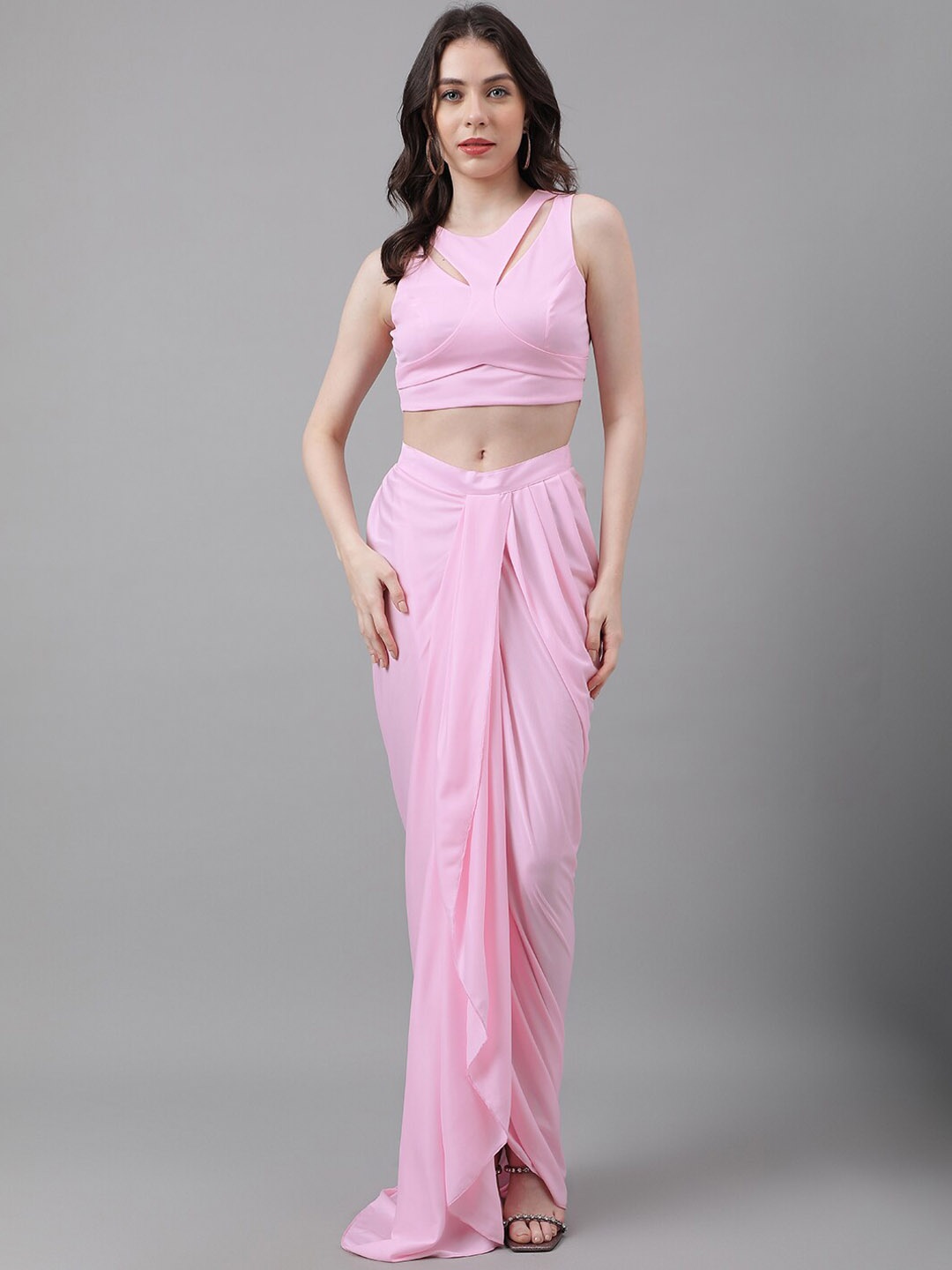 

TRYMISFIT Cut Out Top With Skirt, Pink