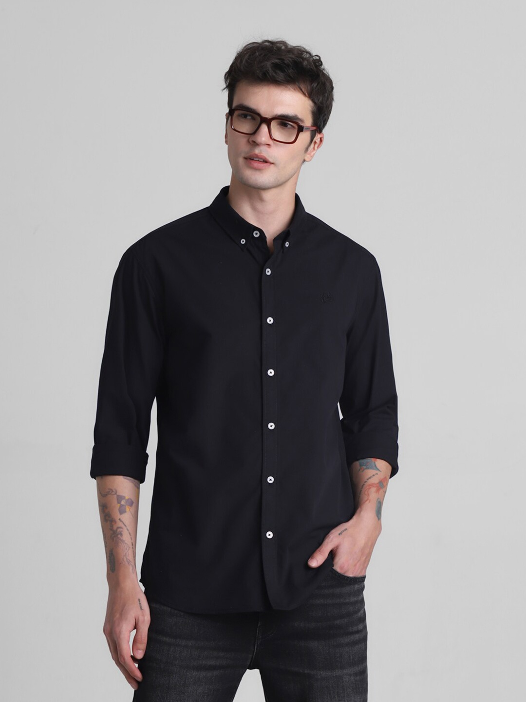 

Jack & Jones Slim Fit Opaque Casual Shirt, Black