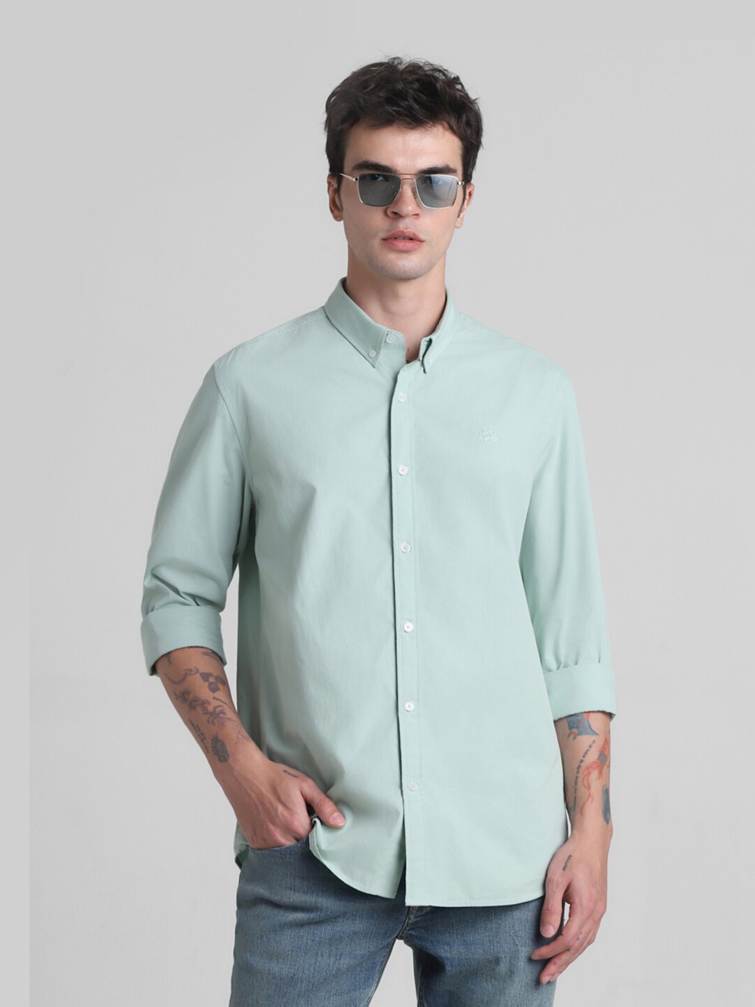 

Jack & Jones Slim Fit Cotton Opaque Casual Shirt, Green