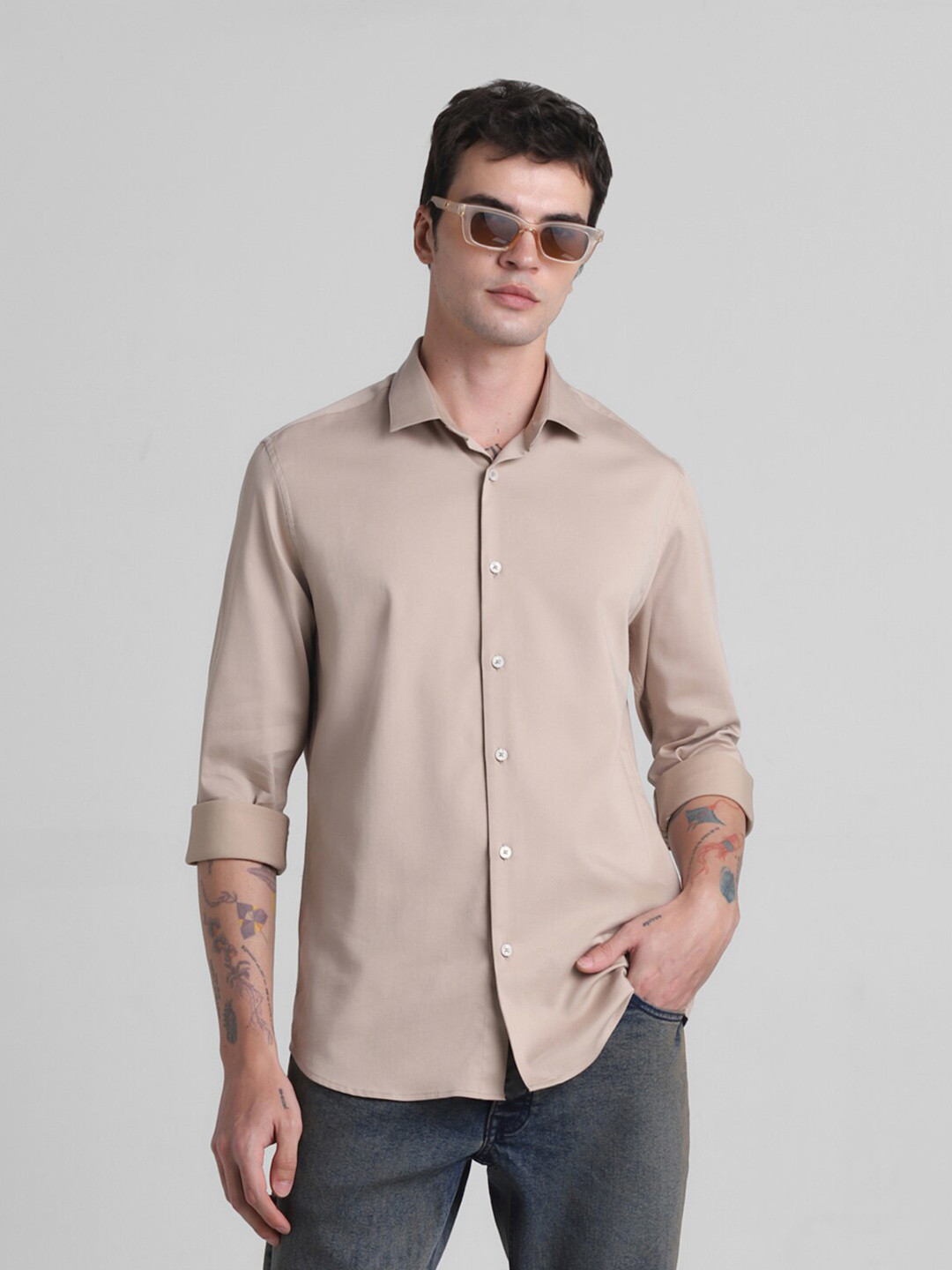 

Jack & Jones Slim Fit Opaque Casual Shirt, Brown